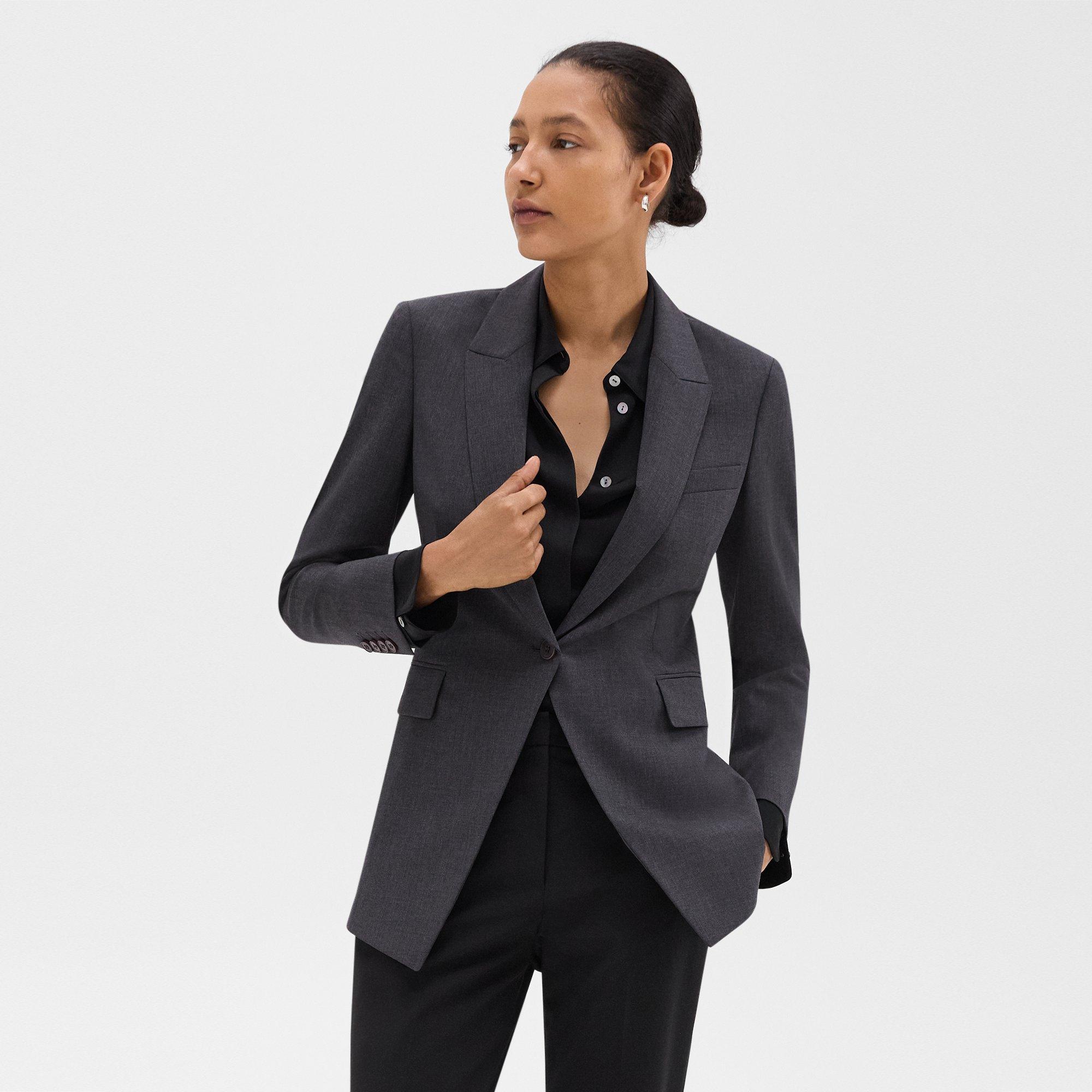 Black Good Wool Etiennette Blazer | Theory