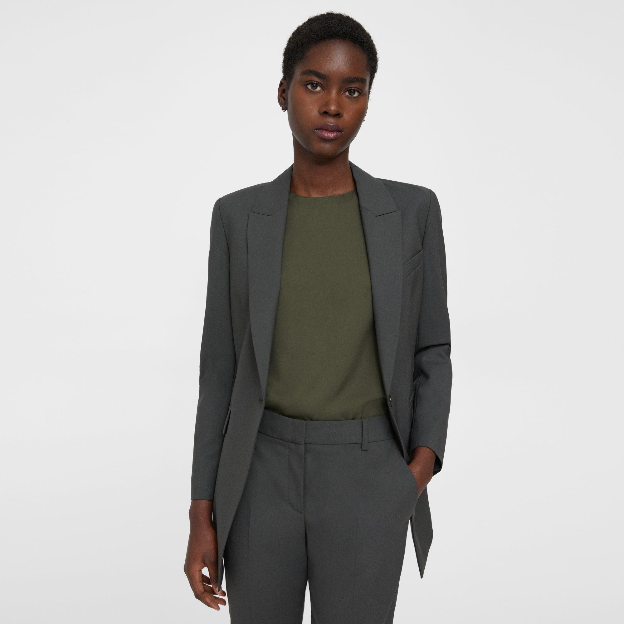 Green Good Wool Etiennette Blazer Theory