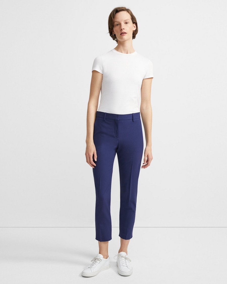 Slim Cropped Pant in Stretch Wool