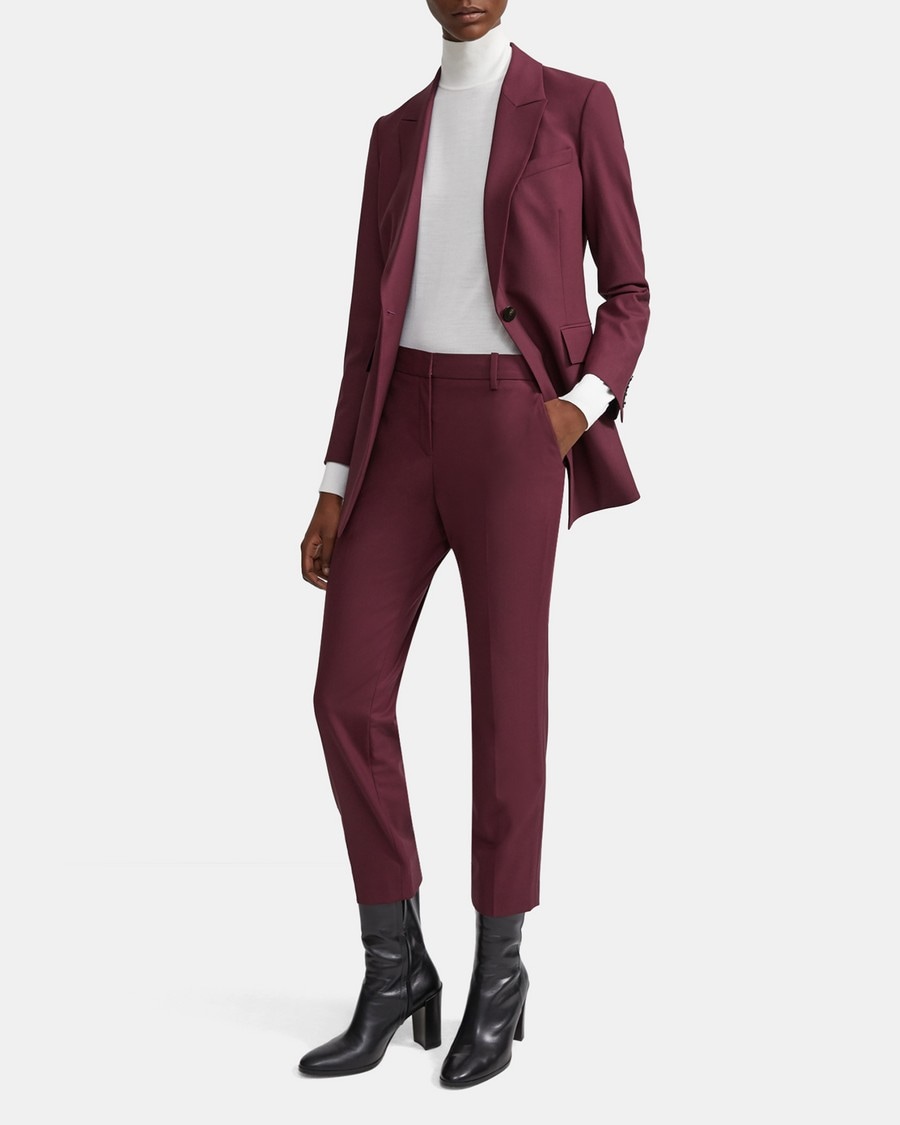 Slim Cropped Pant in Stretch Wool