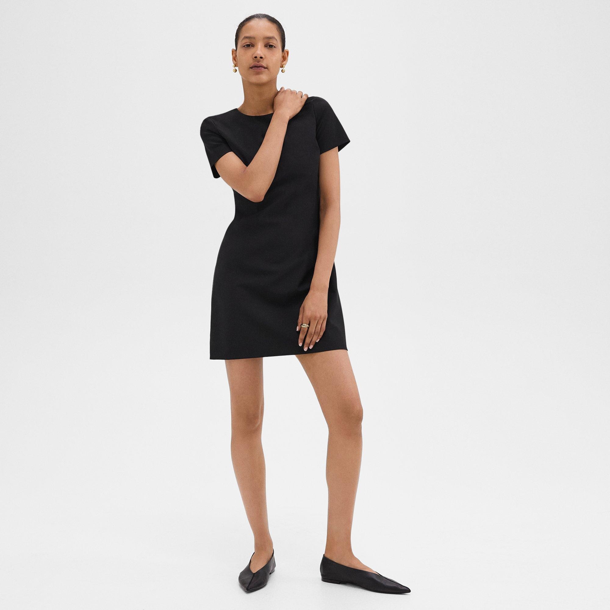 Short sleeve clearance black sheath dress