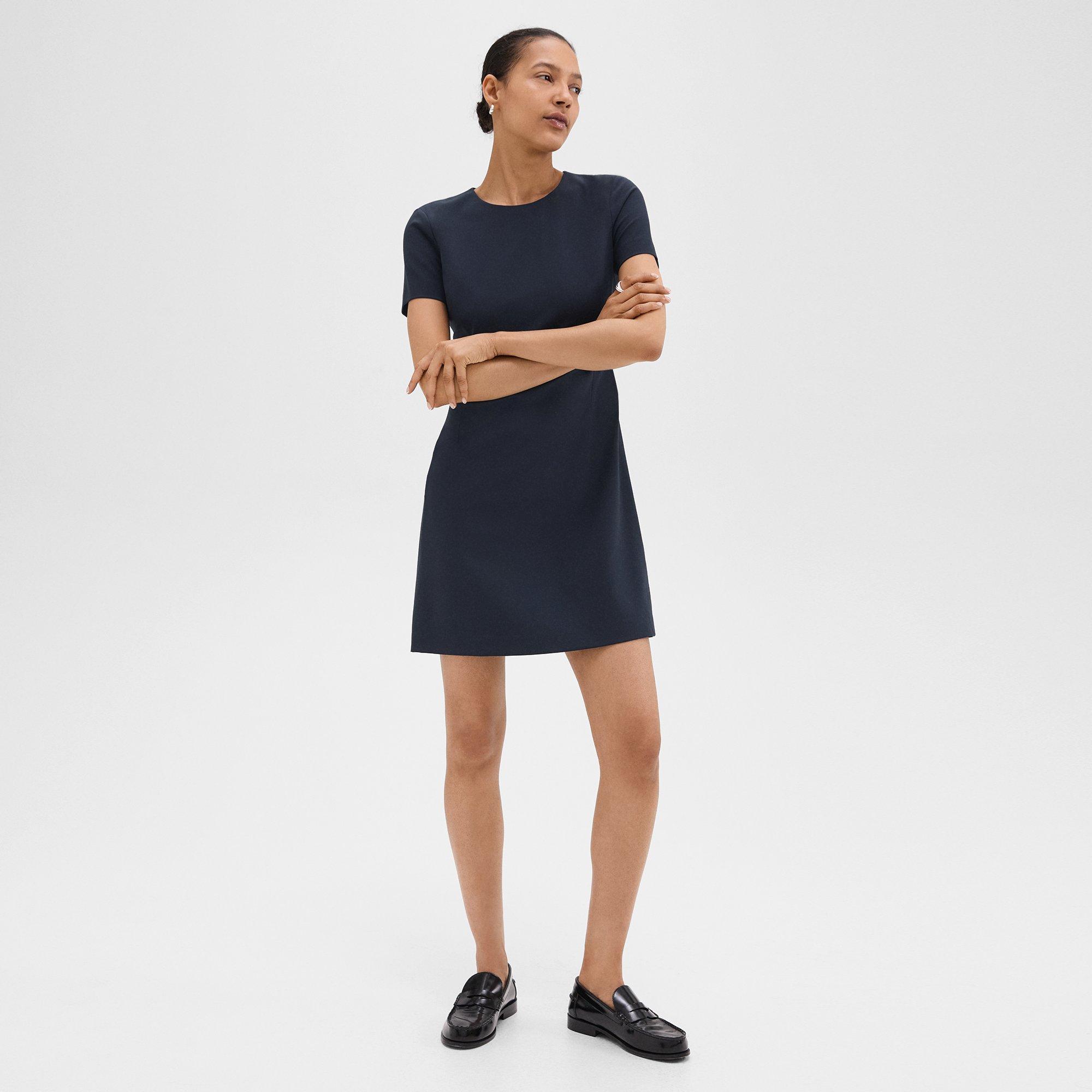 Blue Good Wool Sheath Dress | Theory