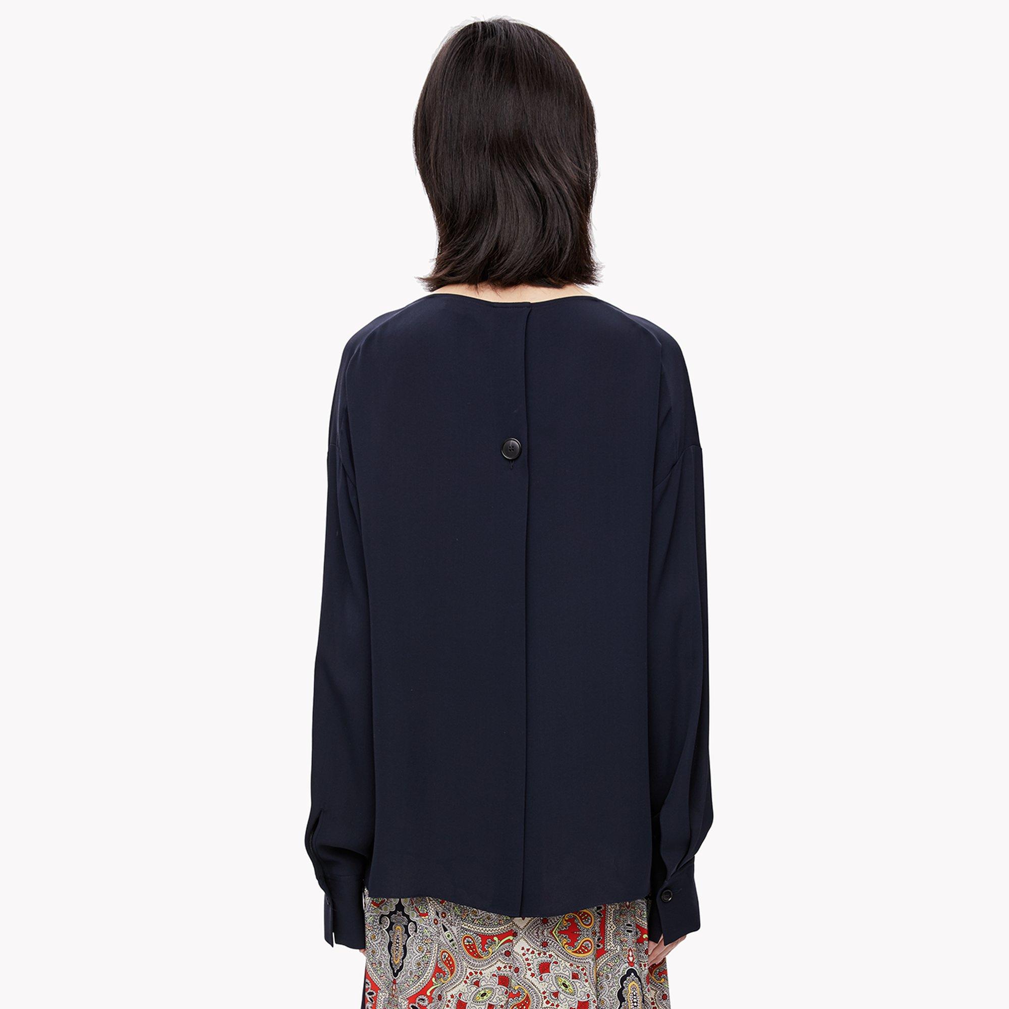Oversized Back Button Blouse