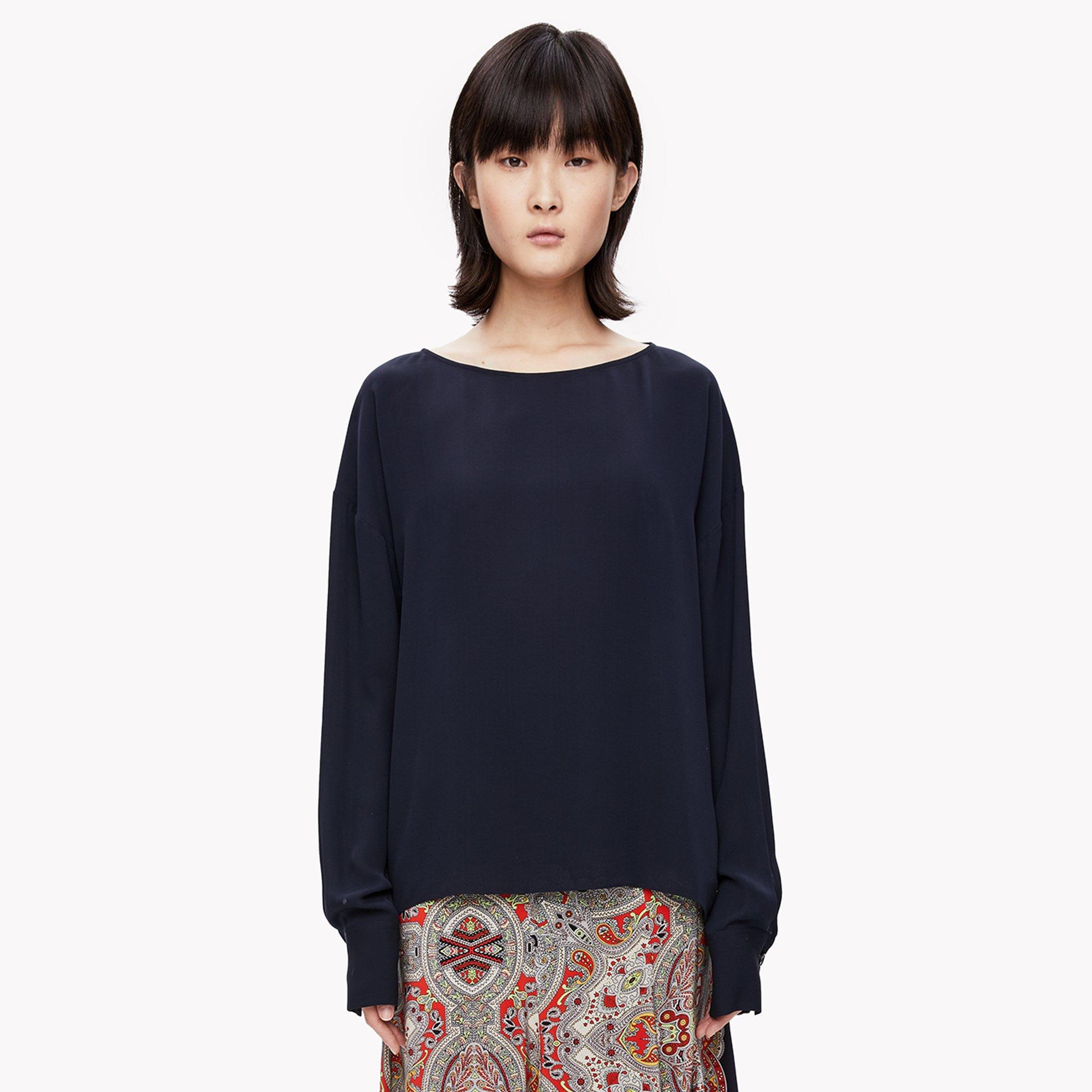 Oversized Back Button Blouse