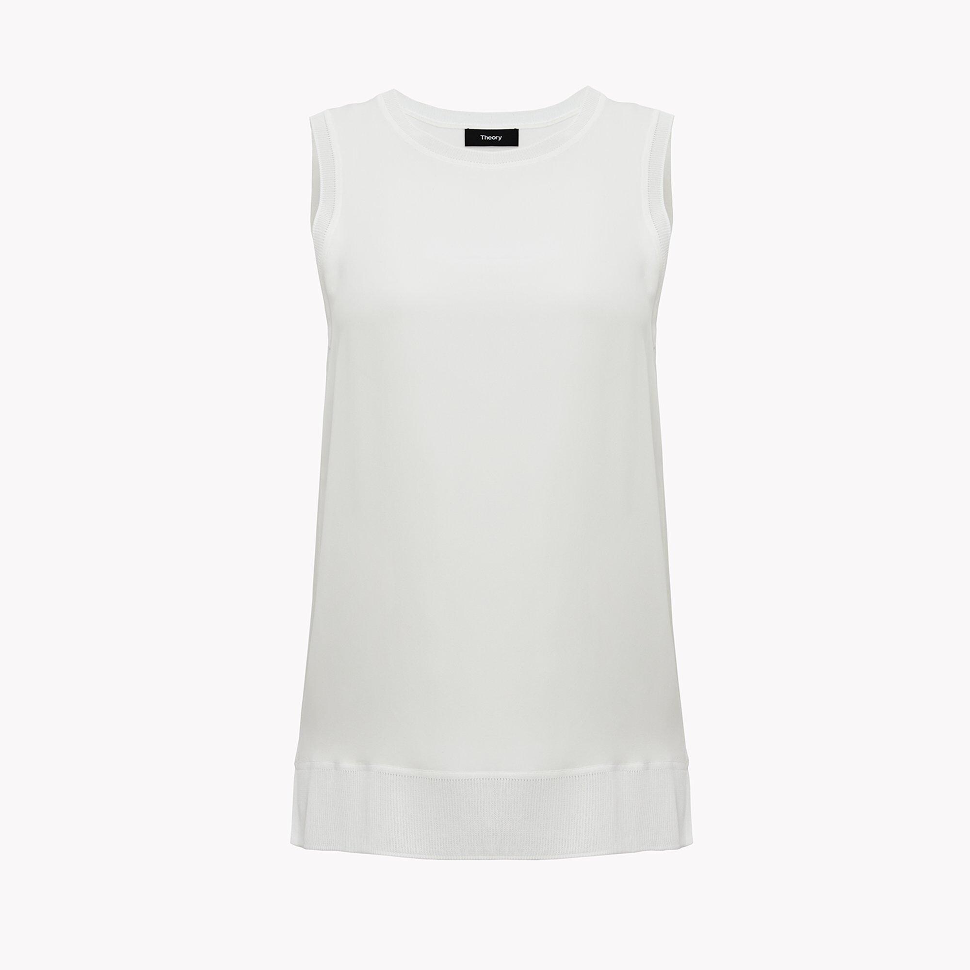 Silk Combo Sleeveless Tee | Theory