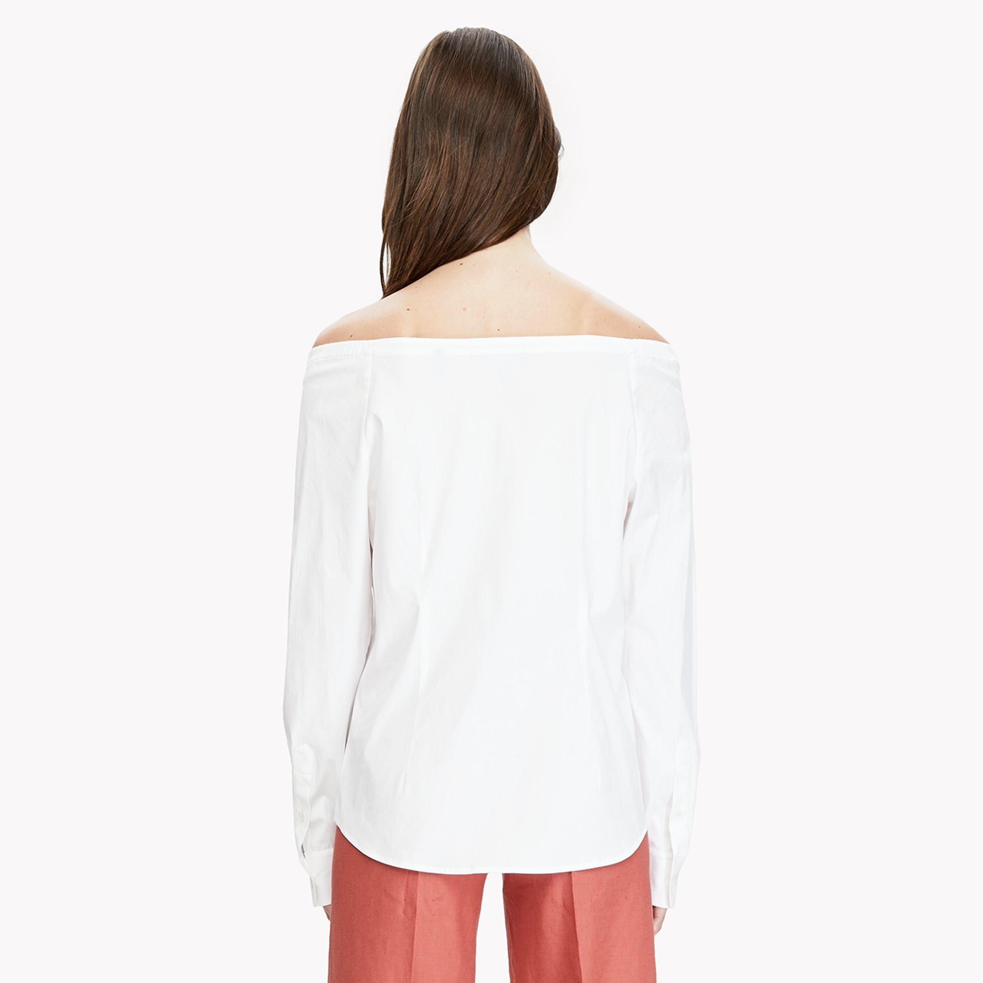 Off-the-Shoulder Button Shirt