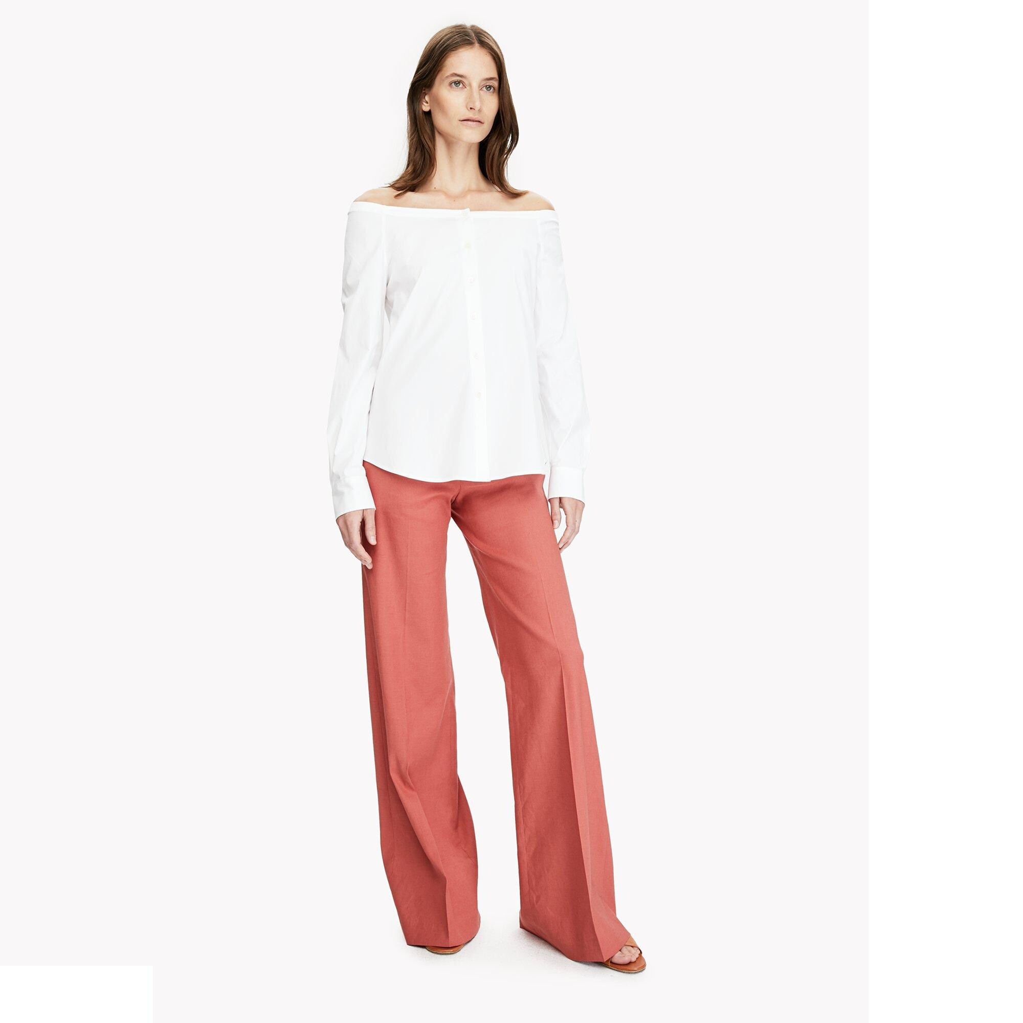 Off-the-Shoulder Button Shirt