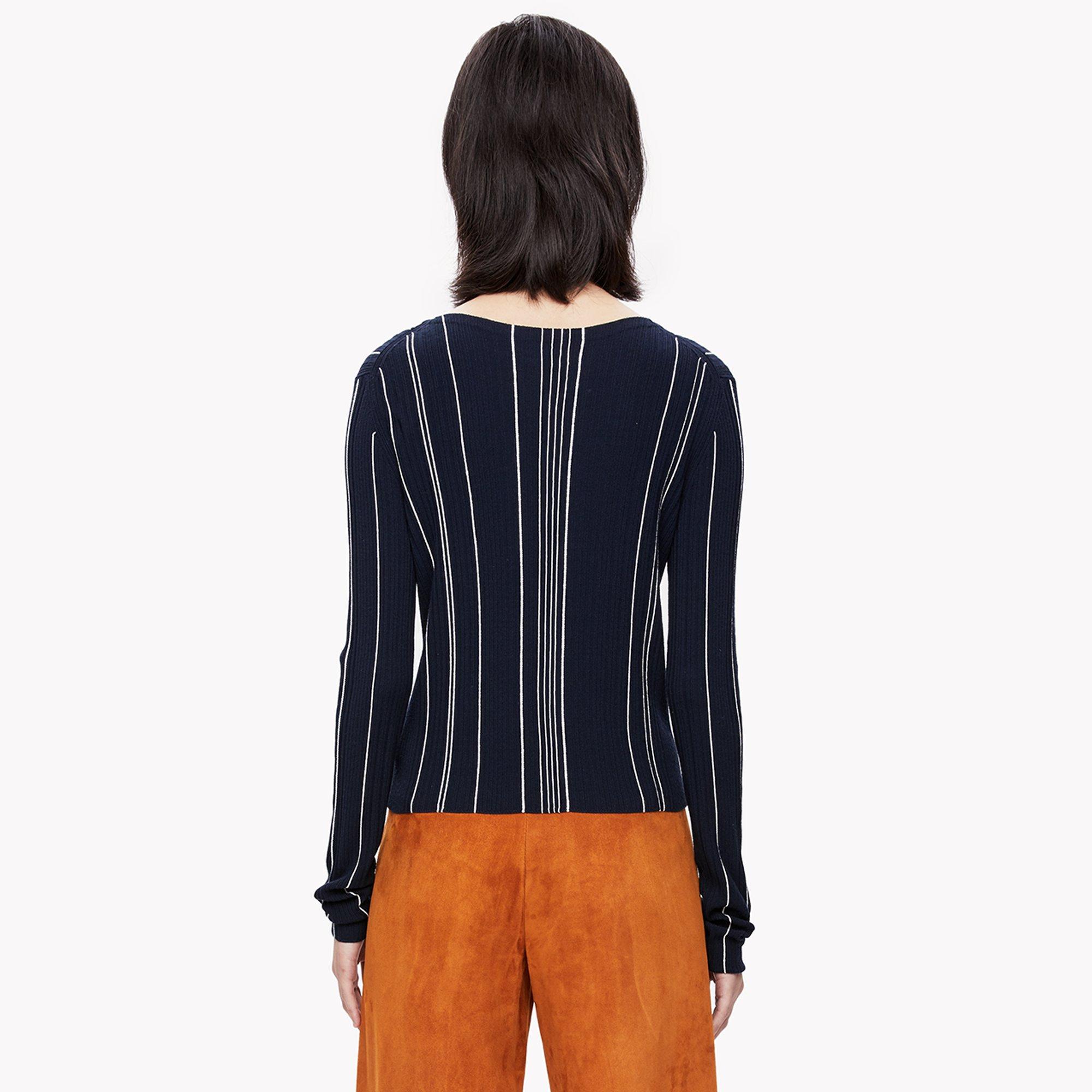 Rib Knit Stripe Pullover