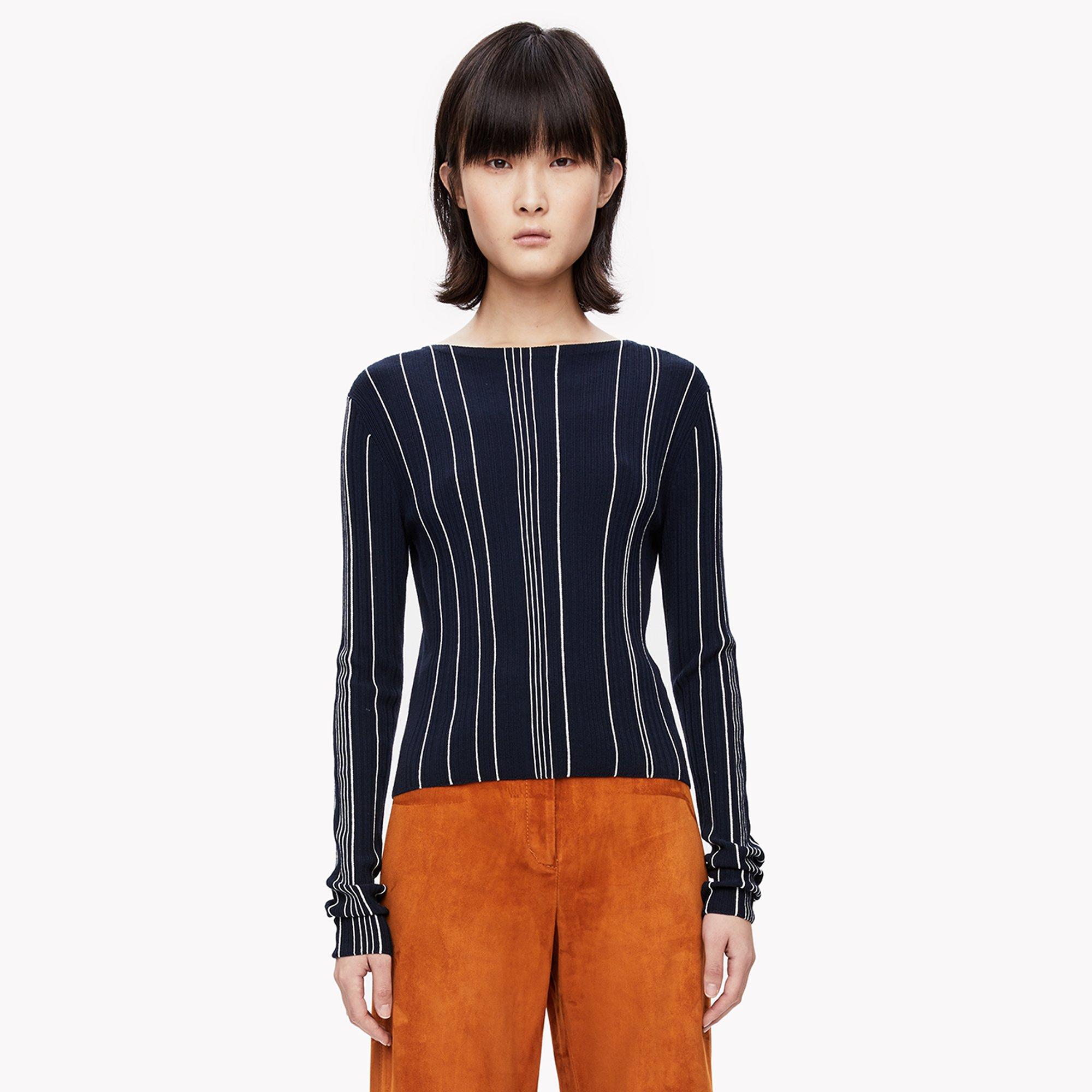 Rib Knit Stripe Pullover