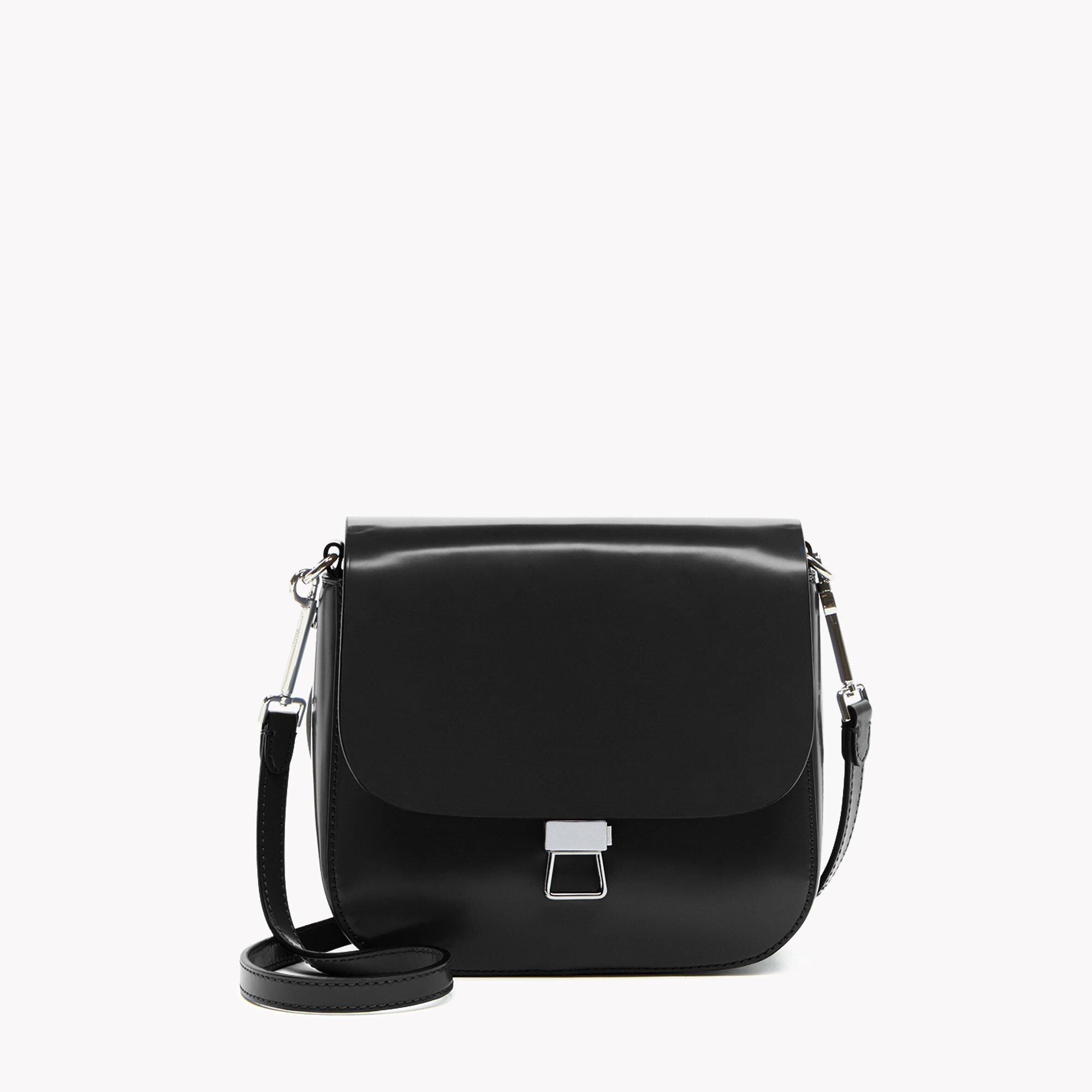 Perry Saddle Bag in Shiny Leather