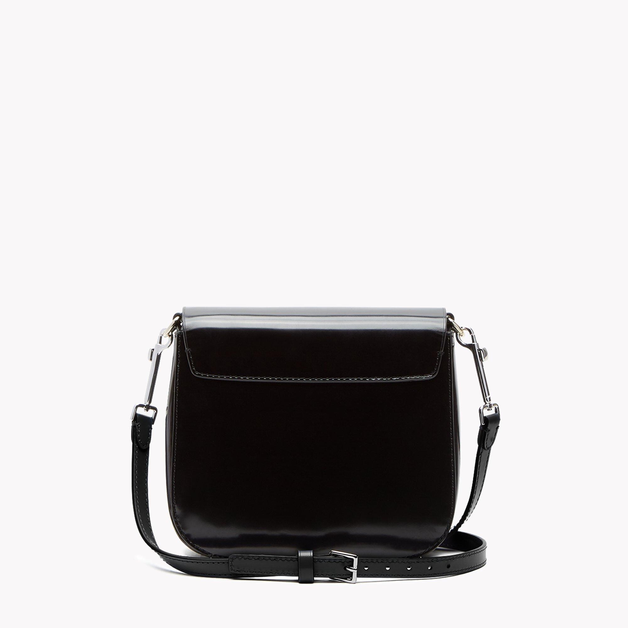 Perry Saddle Bag in Shiny Leather