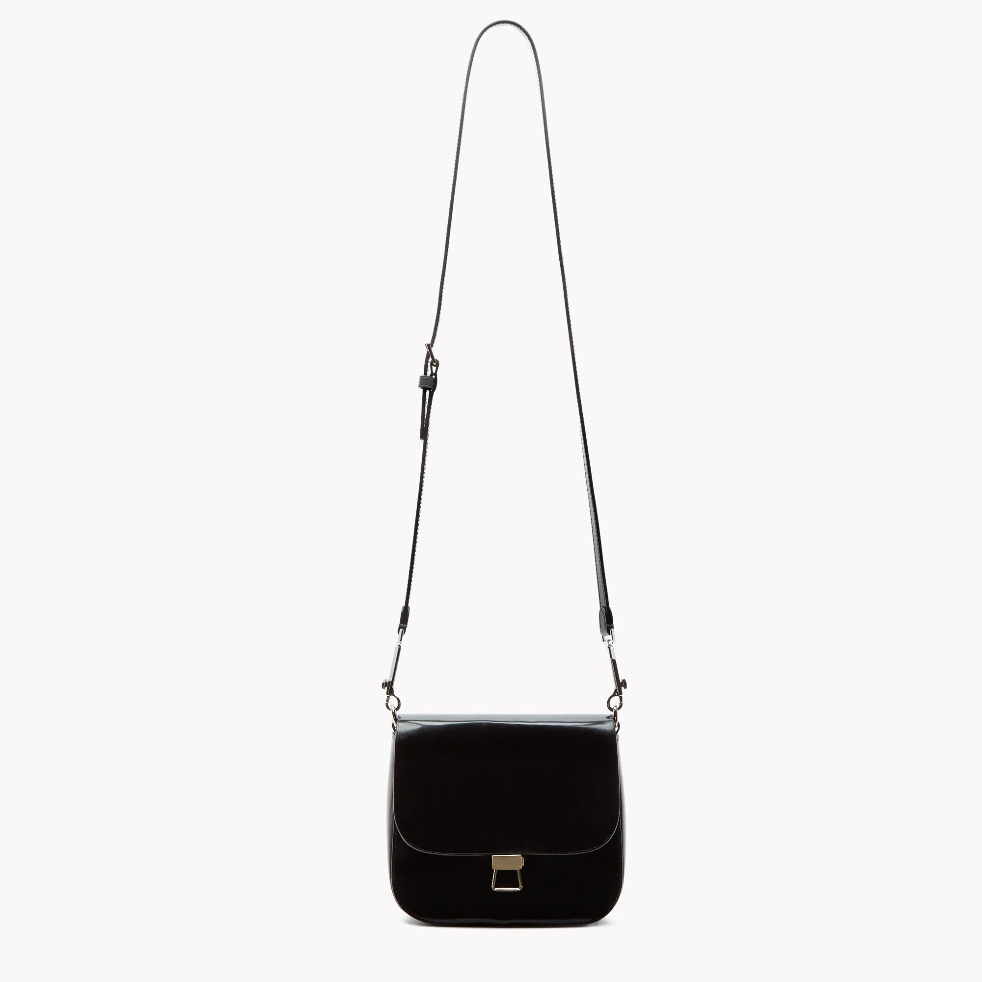 Perry Saddle Bag in Shiny Leather