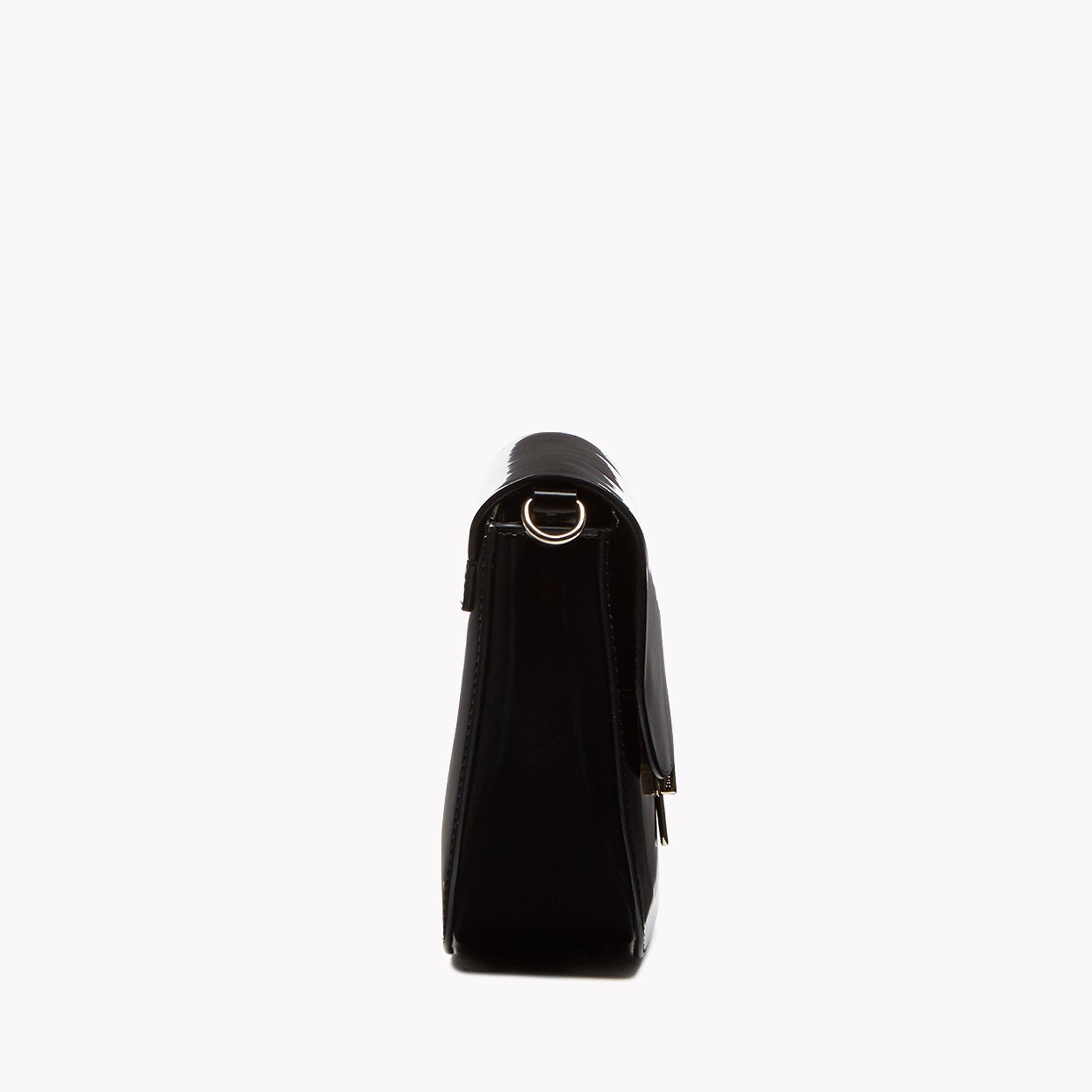 Perry Saddle Bag in Shiny Leather