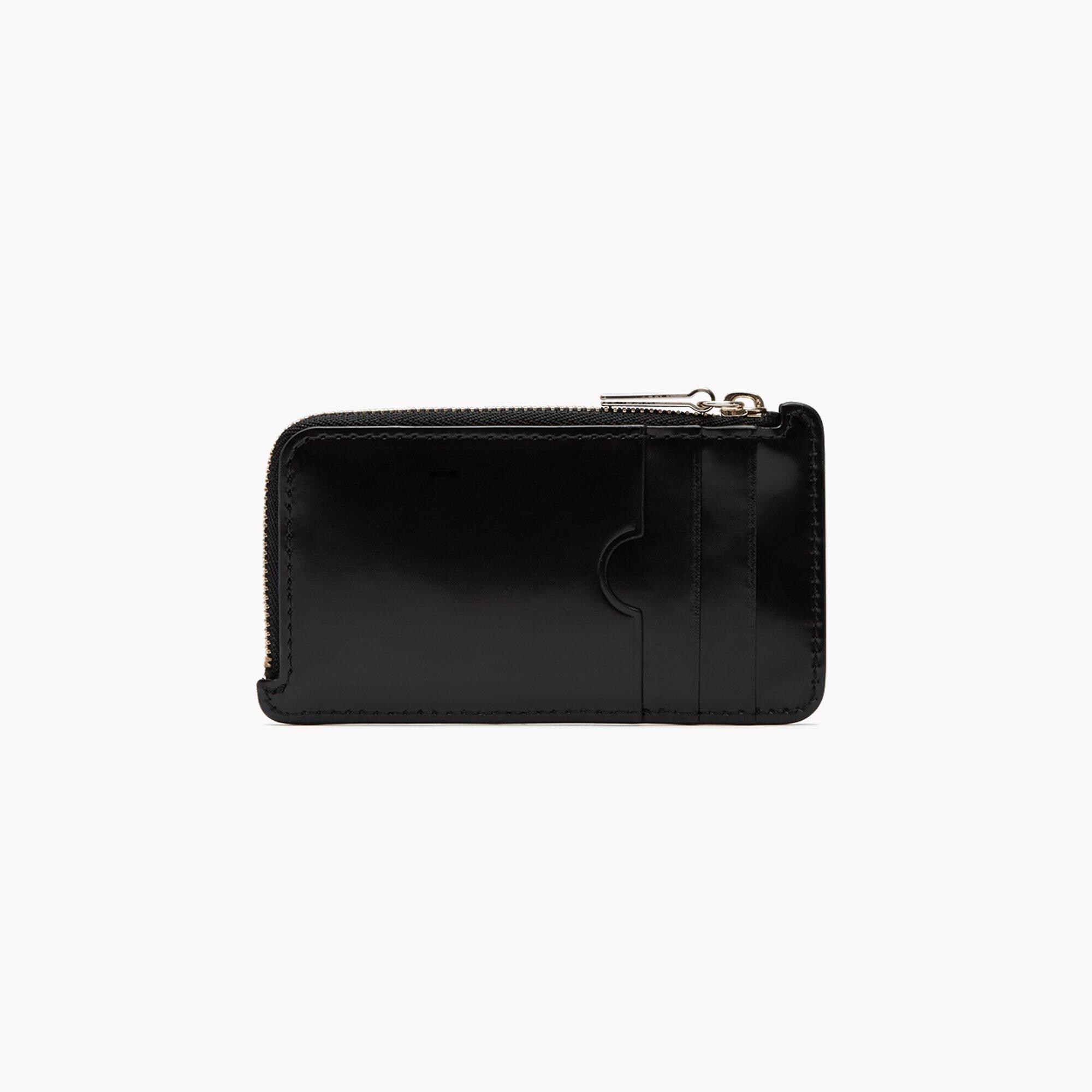 Card Case with Zip in Shiny Leather