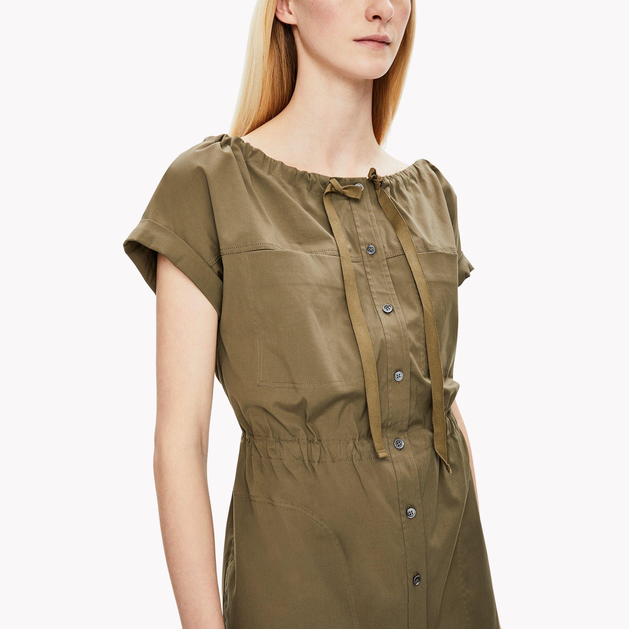 Tie-Neck Shirt Dress