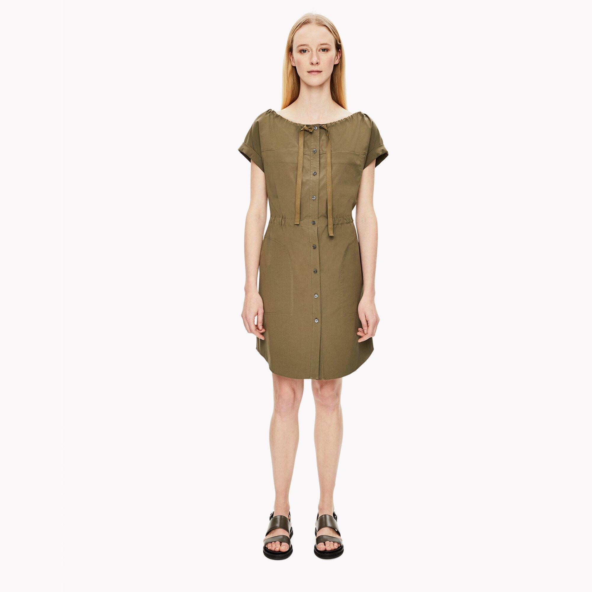 Tie-Neck Shirt Dress
