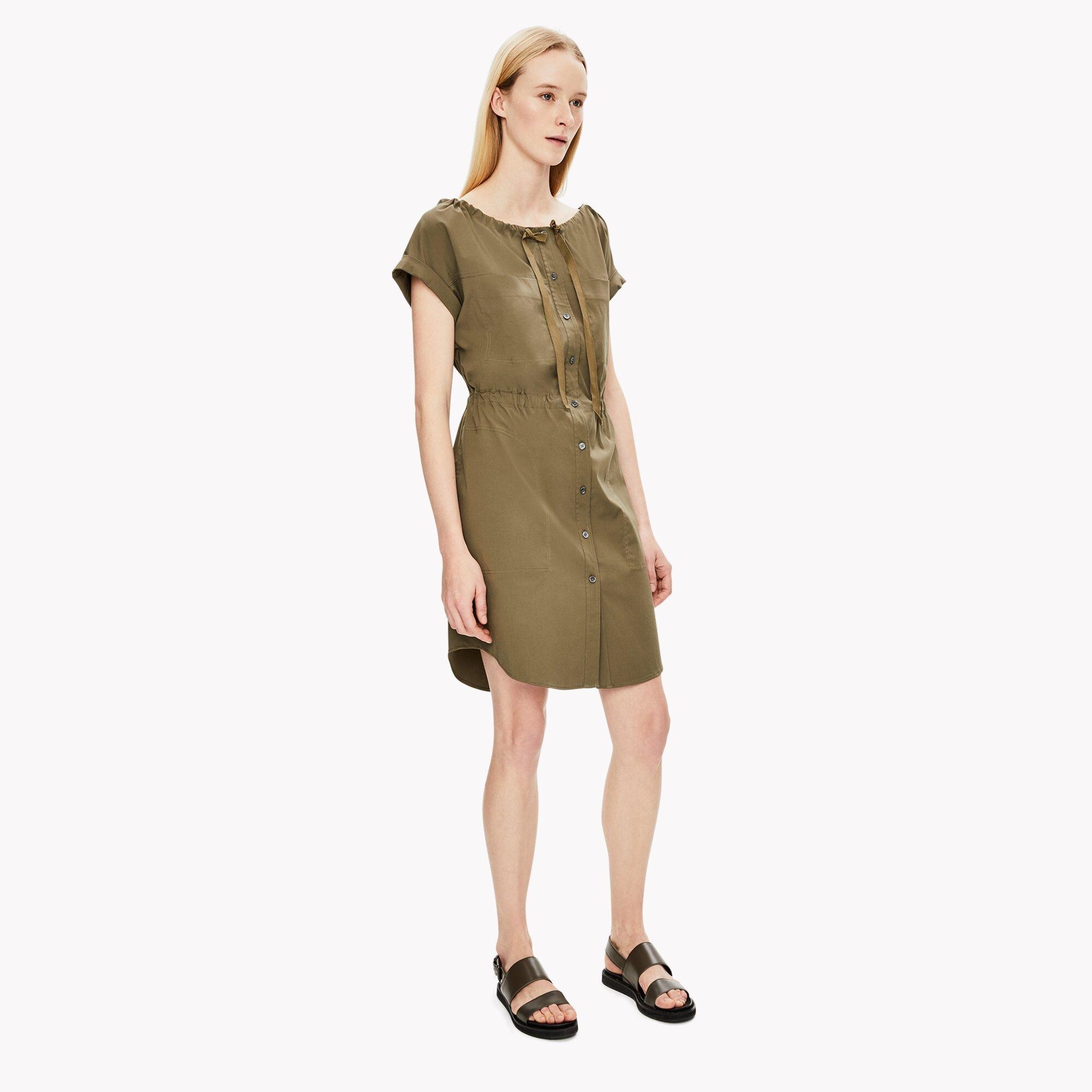 Tie-Neck Shirt Dress