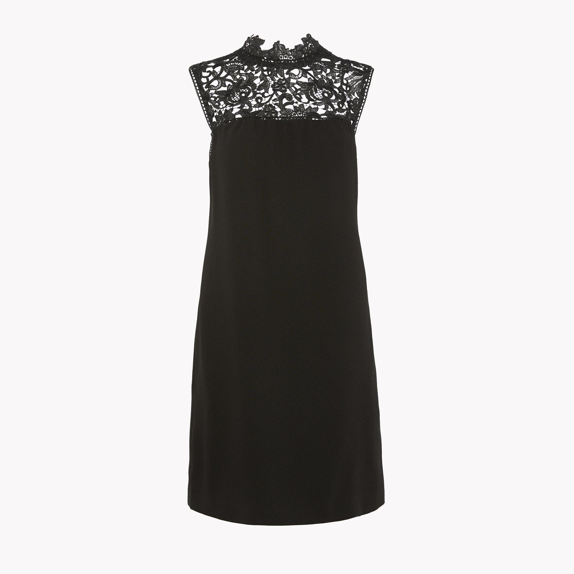 Lace Crepe Mini Dress