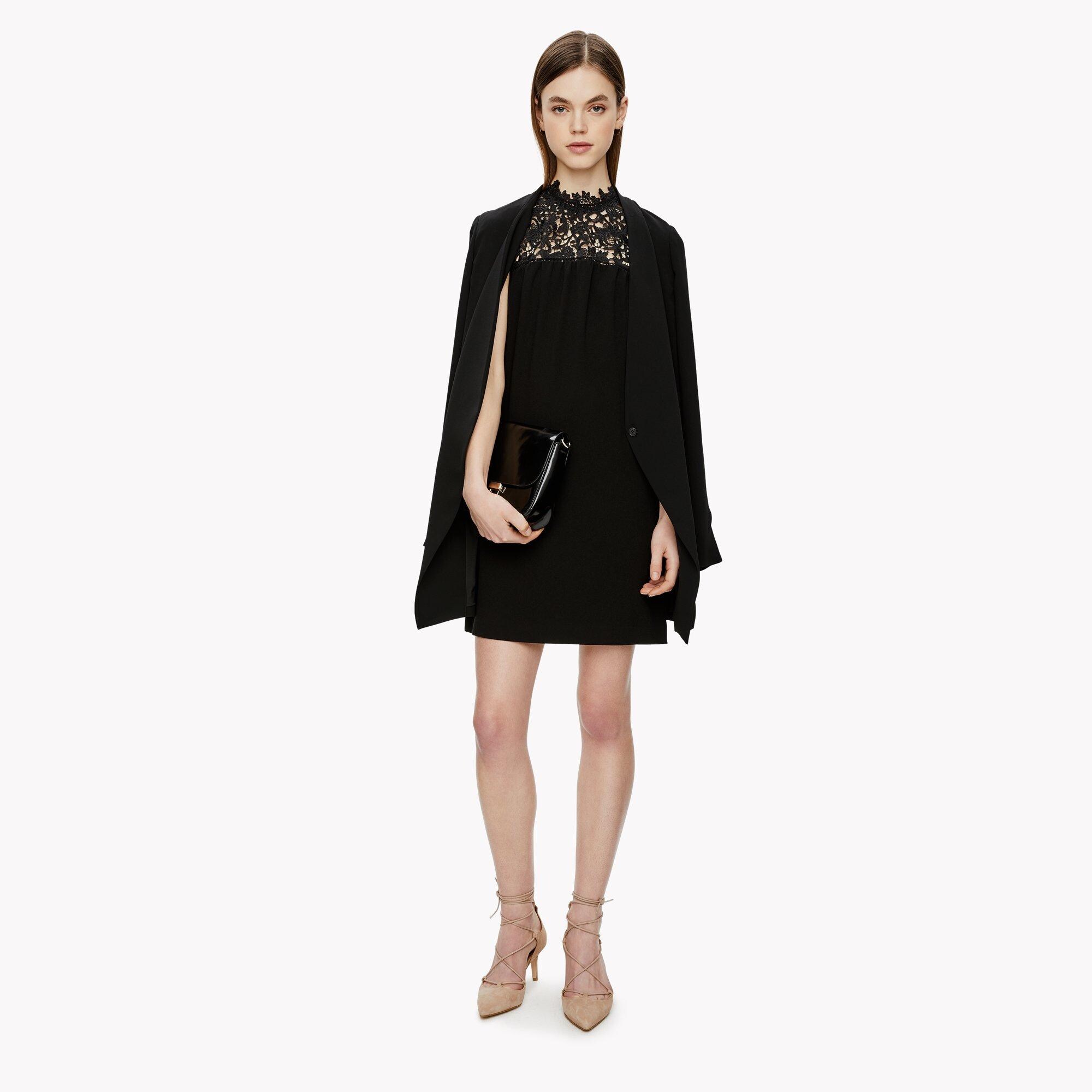 Lace Crepe Mini Dress