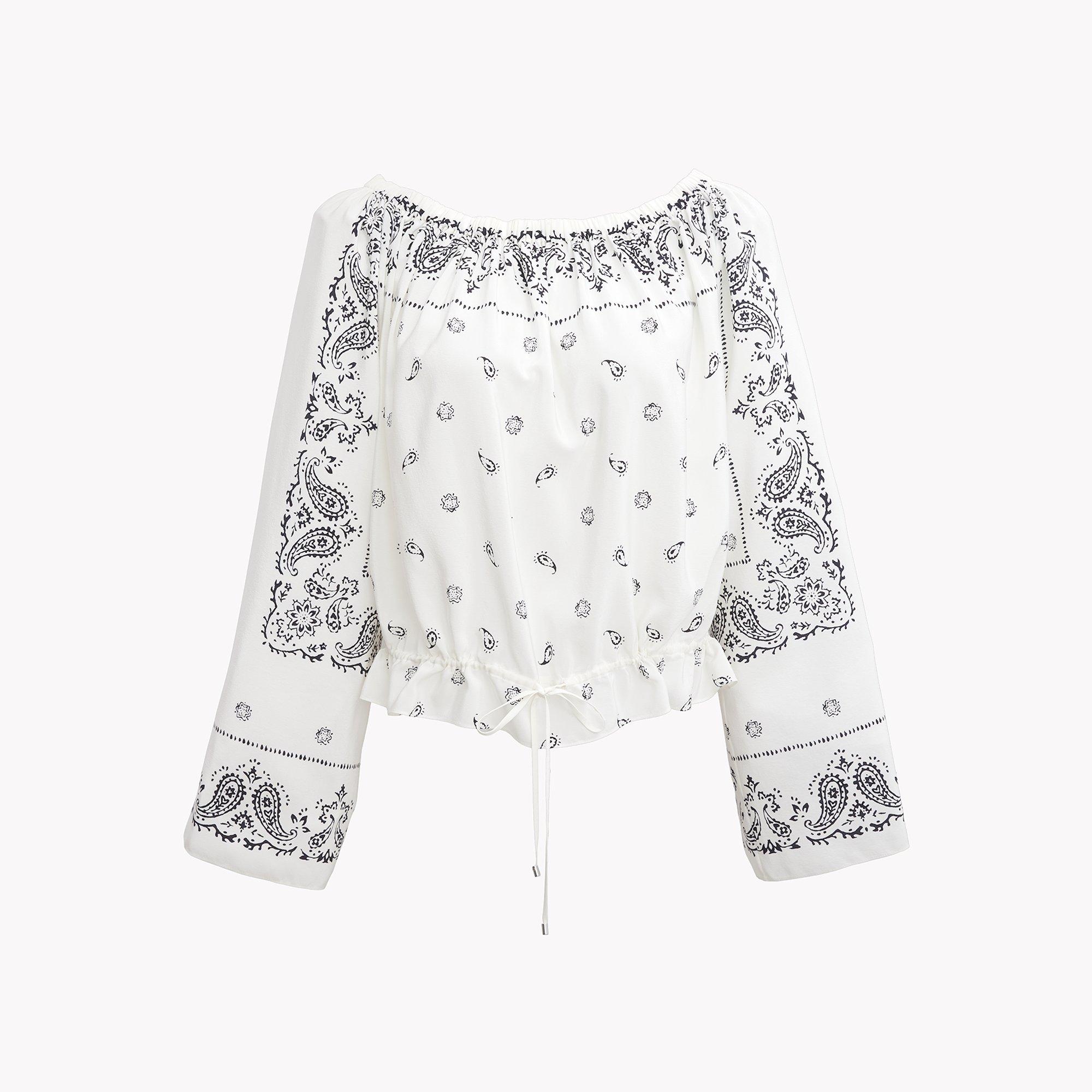 Bandana Off-the-Shoulder Drawstring Top
