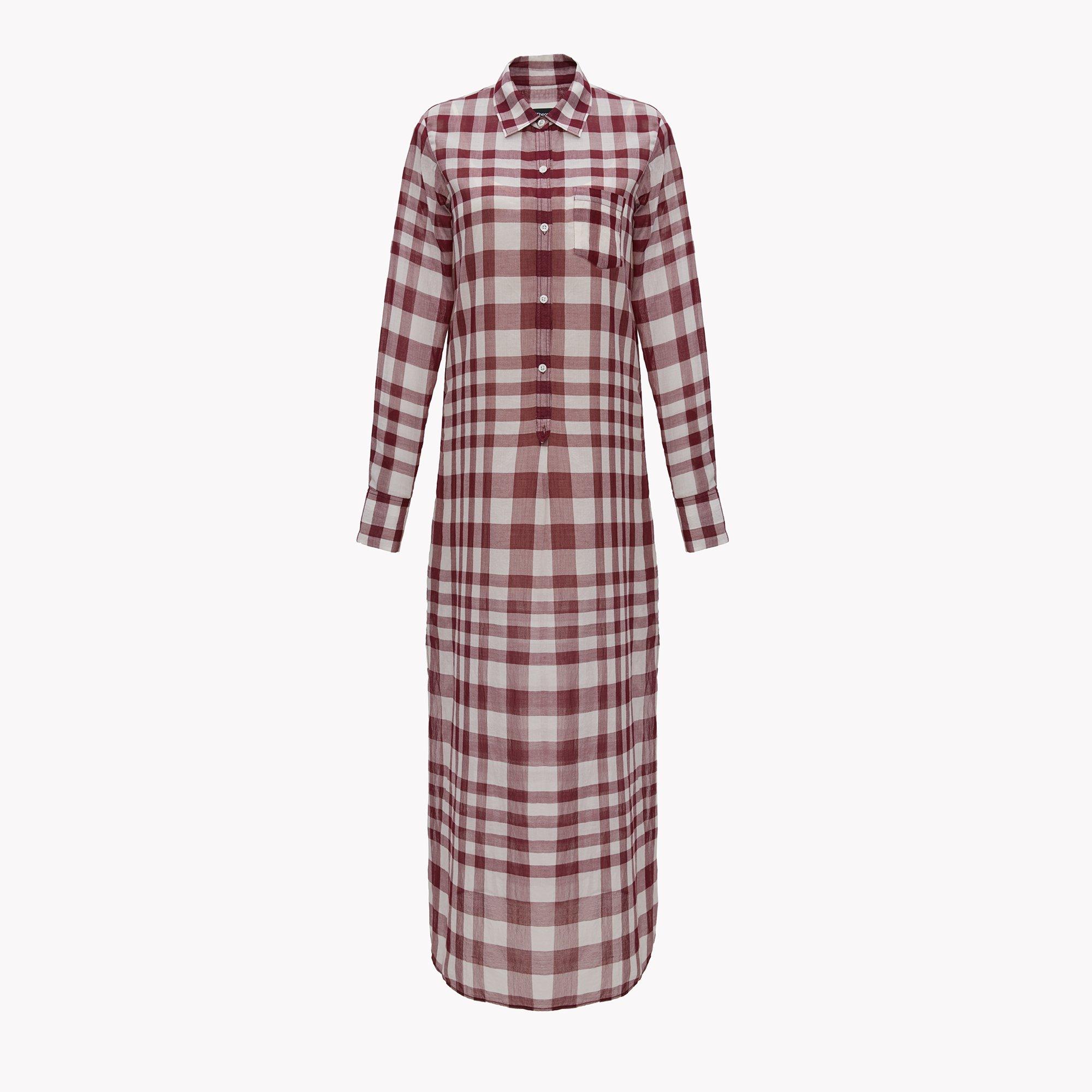 Cotton Plaid Shirt Dress