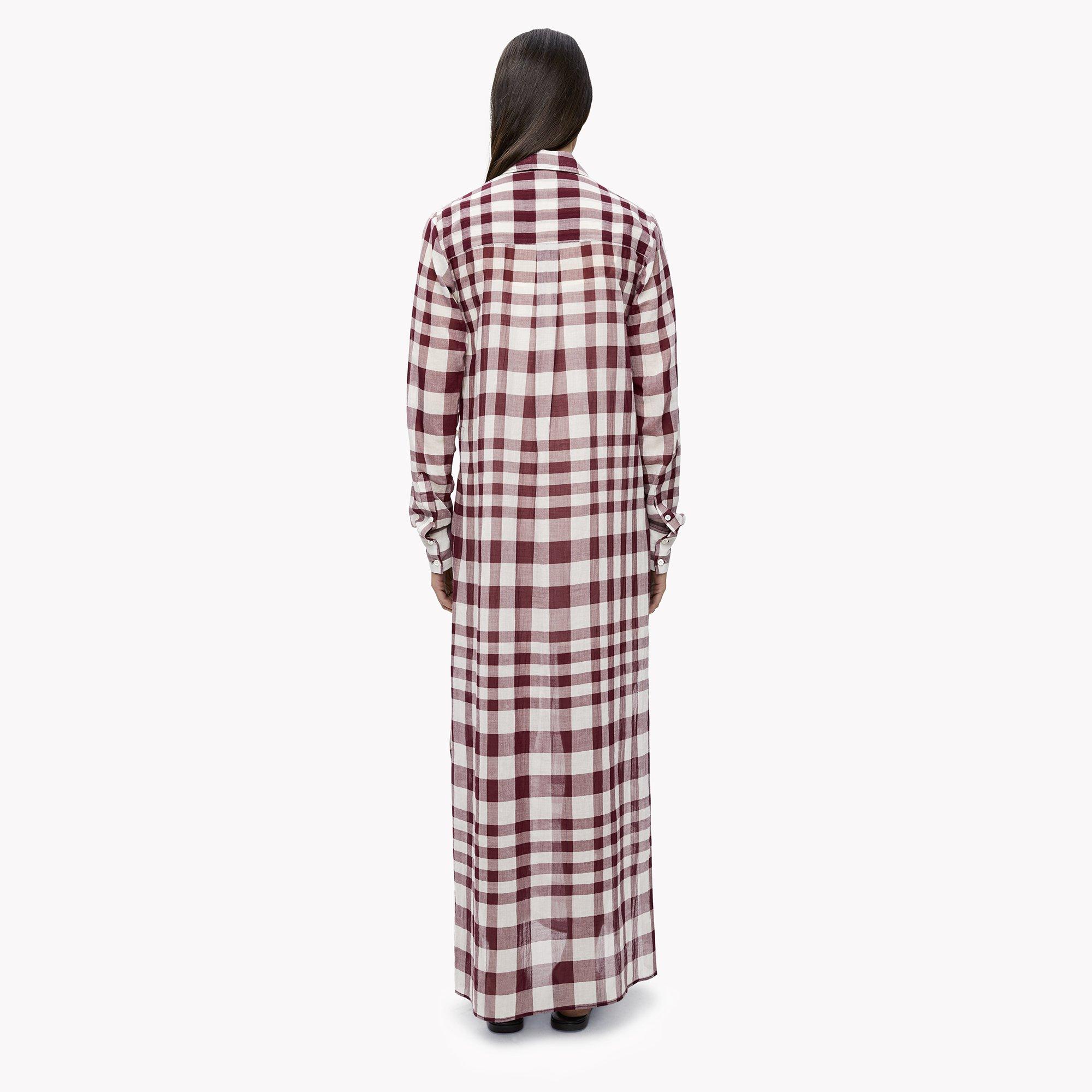 Cotton Plaid Shirt Dress Theory