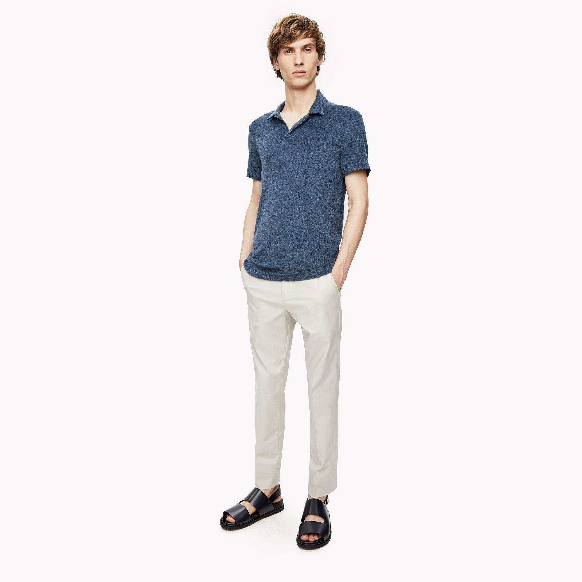 Cotton Terry Open Collar Polo