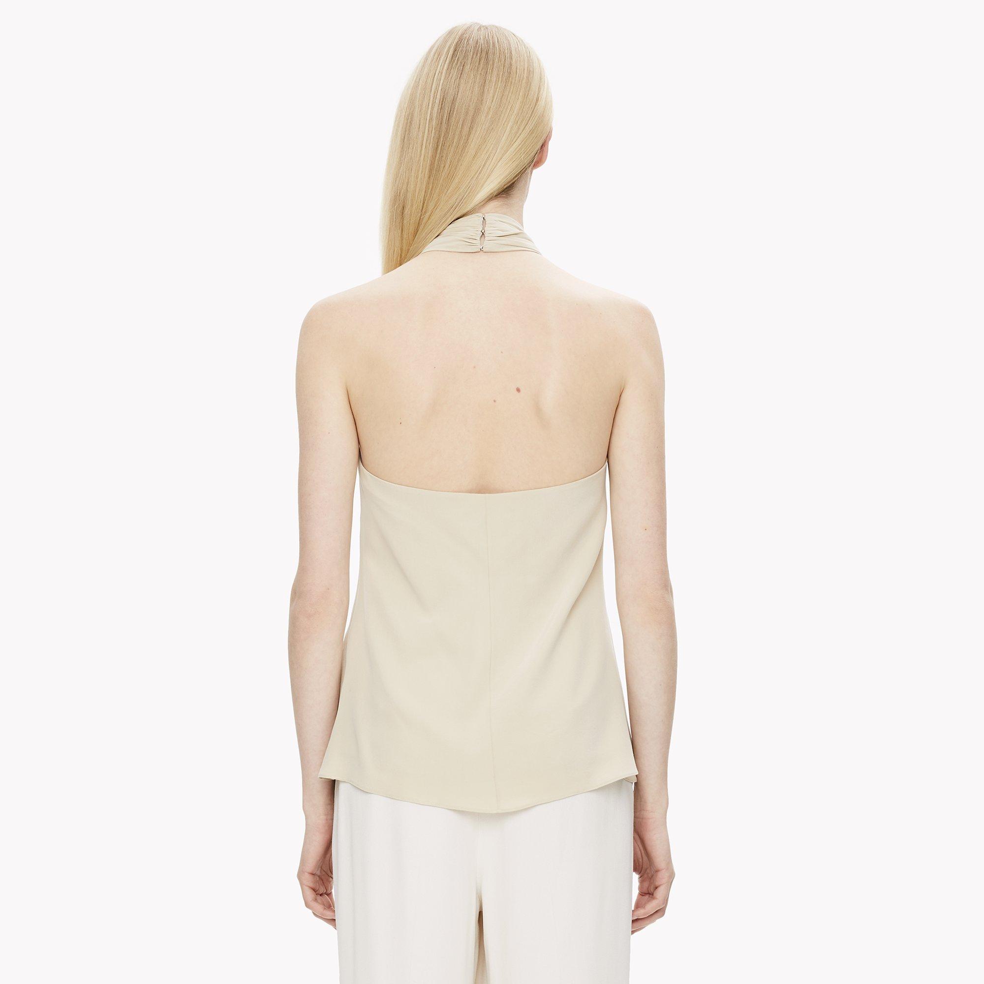 Silk Cross Halter Top