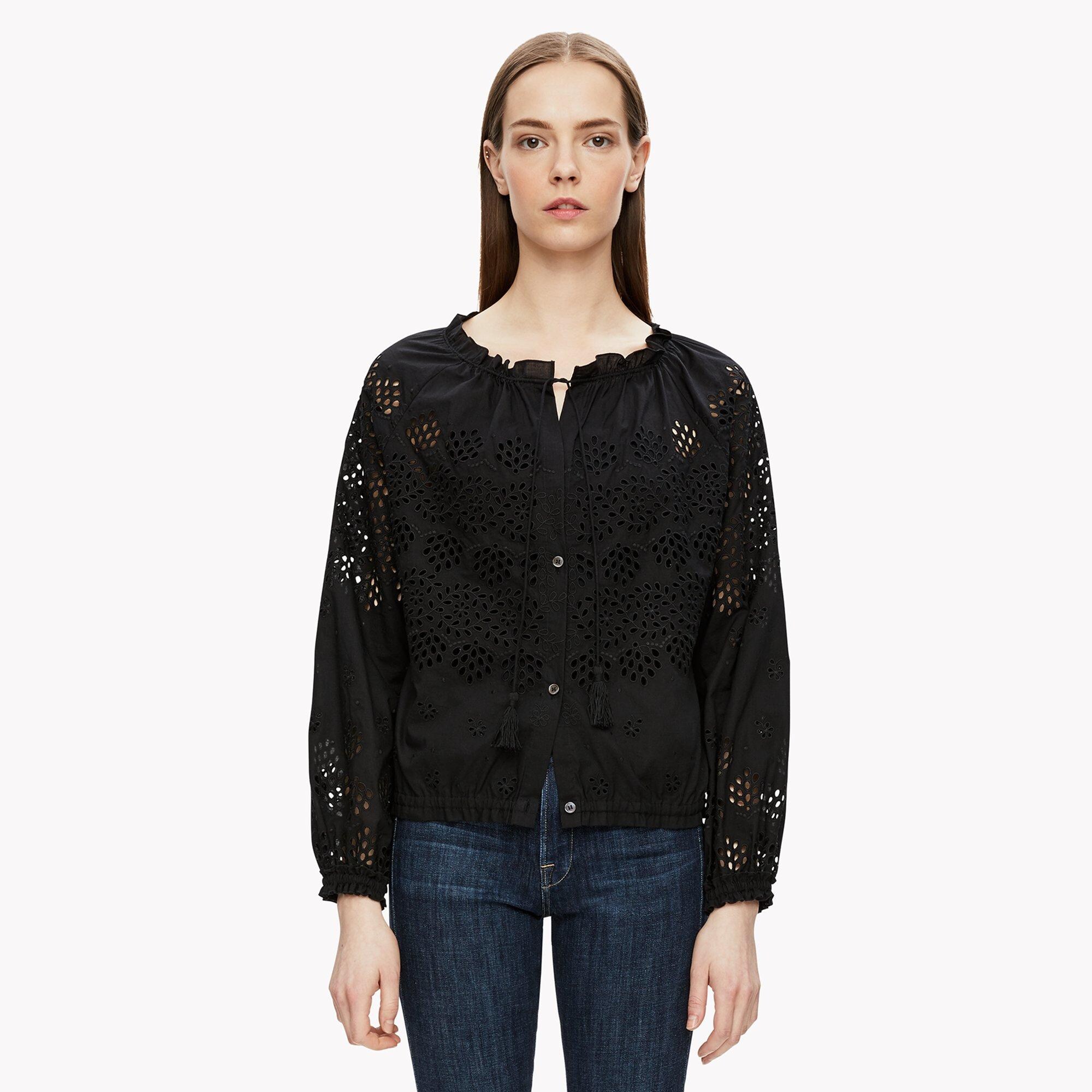 Drawstring Eyelet Top