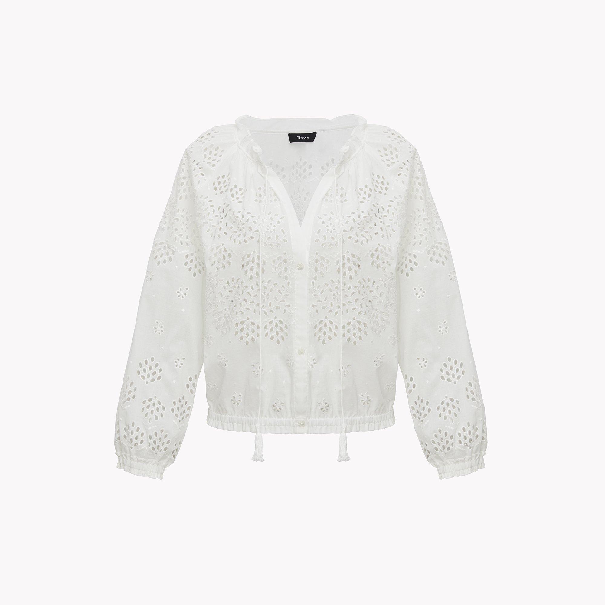 Drawstring Eyelet Top