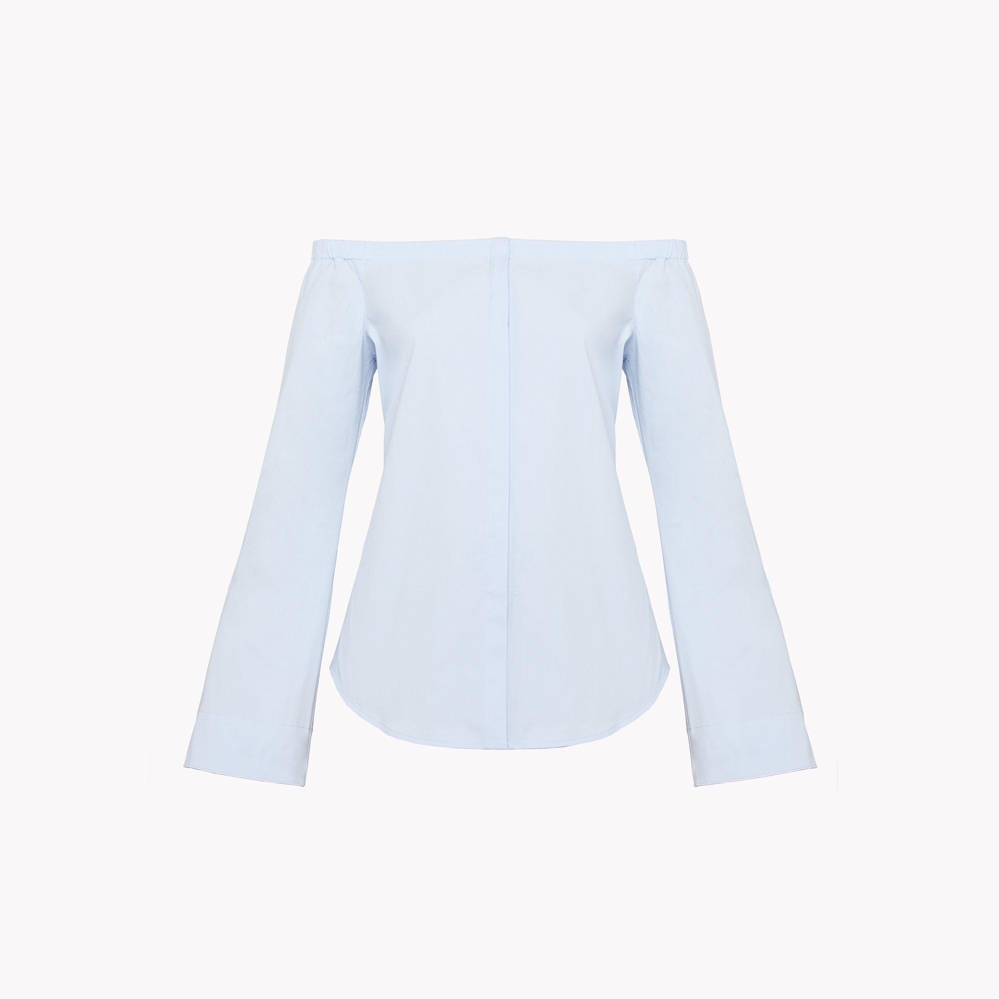 Off-The-Shoulder Button Shirt