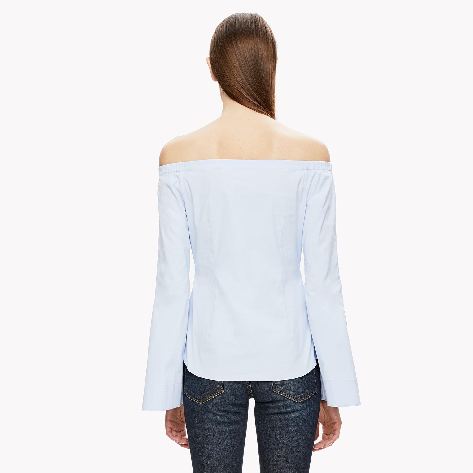 Off-The-Shoulder Button Shirt