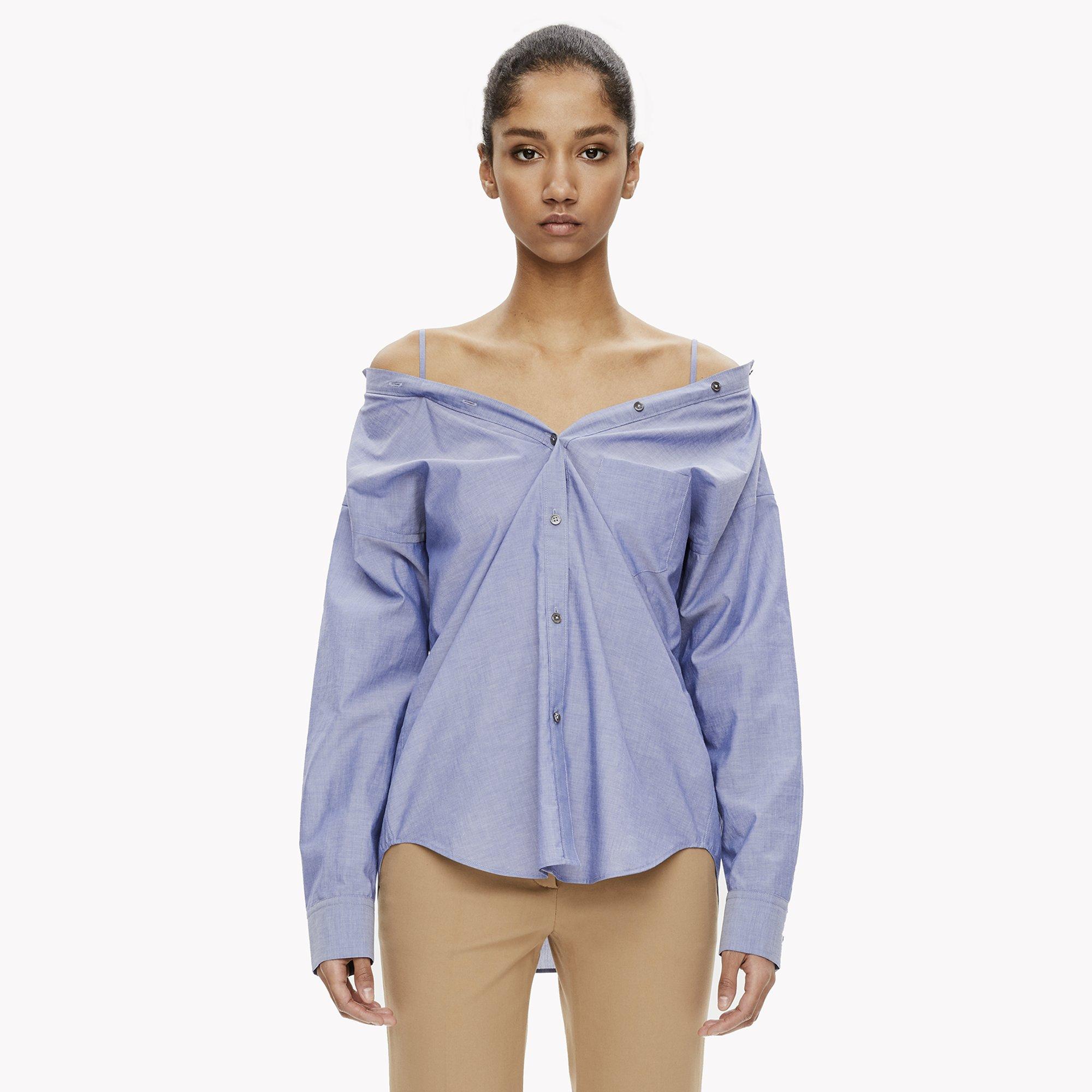 Cotton Off-The-Shoulder Shirt