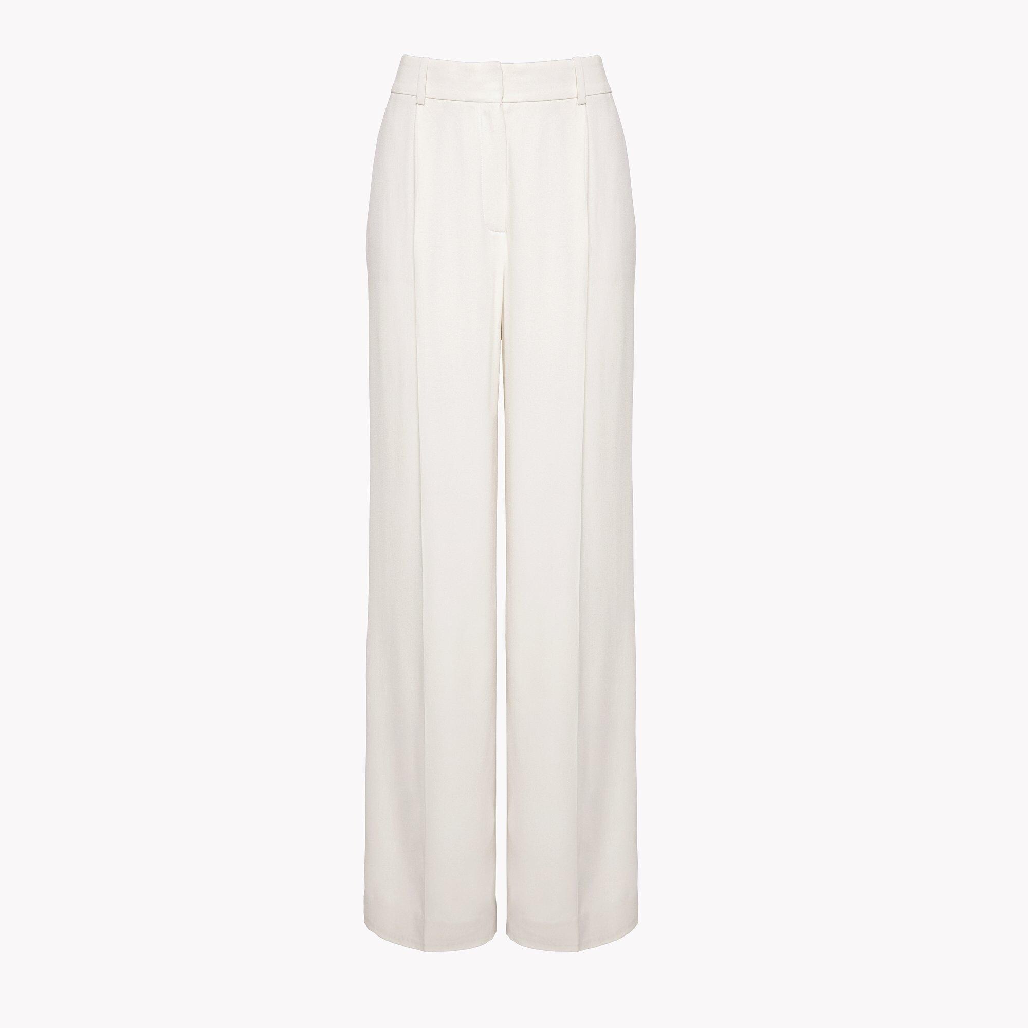 Crepe Pleated Wide-Leg Trouser