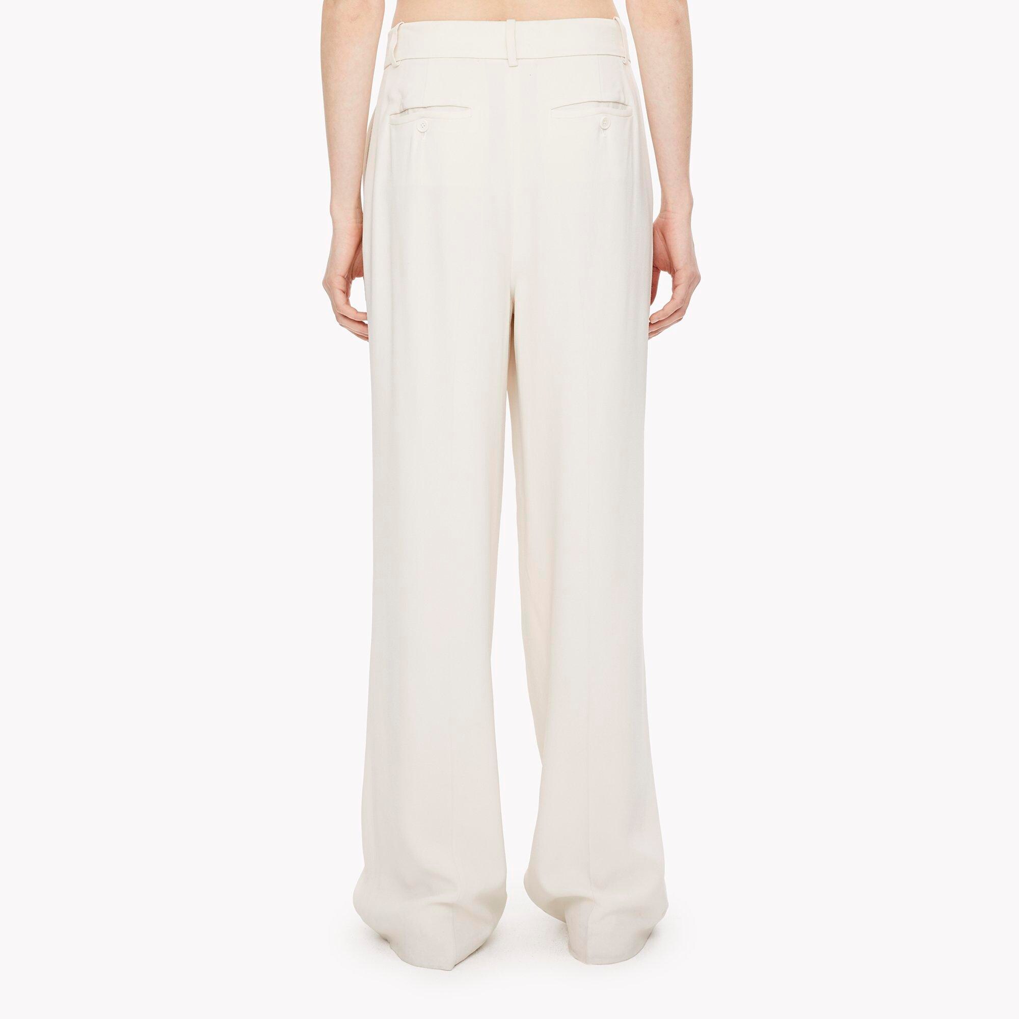 Crepe Pleated Wide-Leg Trouser