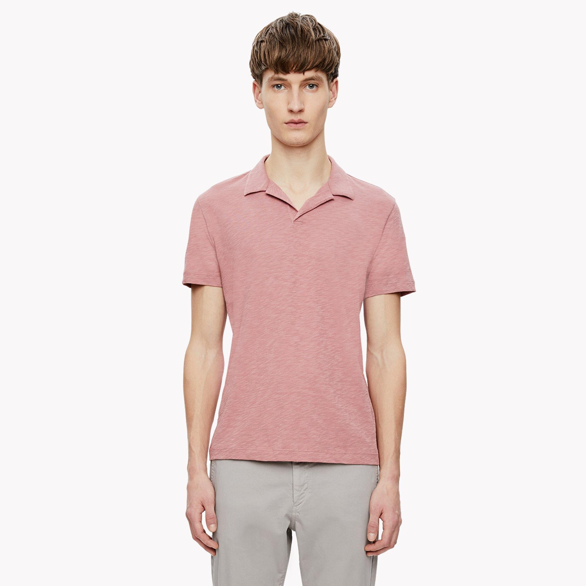Slub Cotton Open Collar Polo