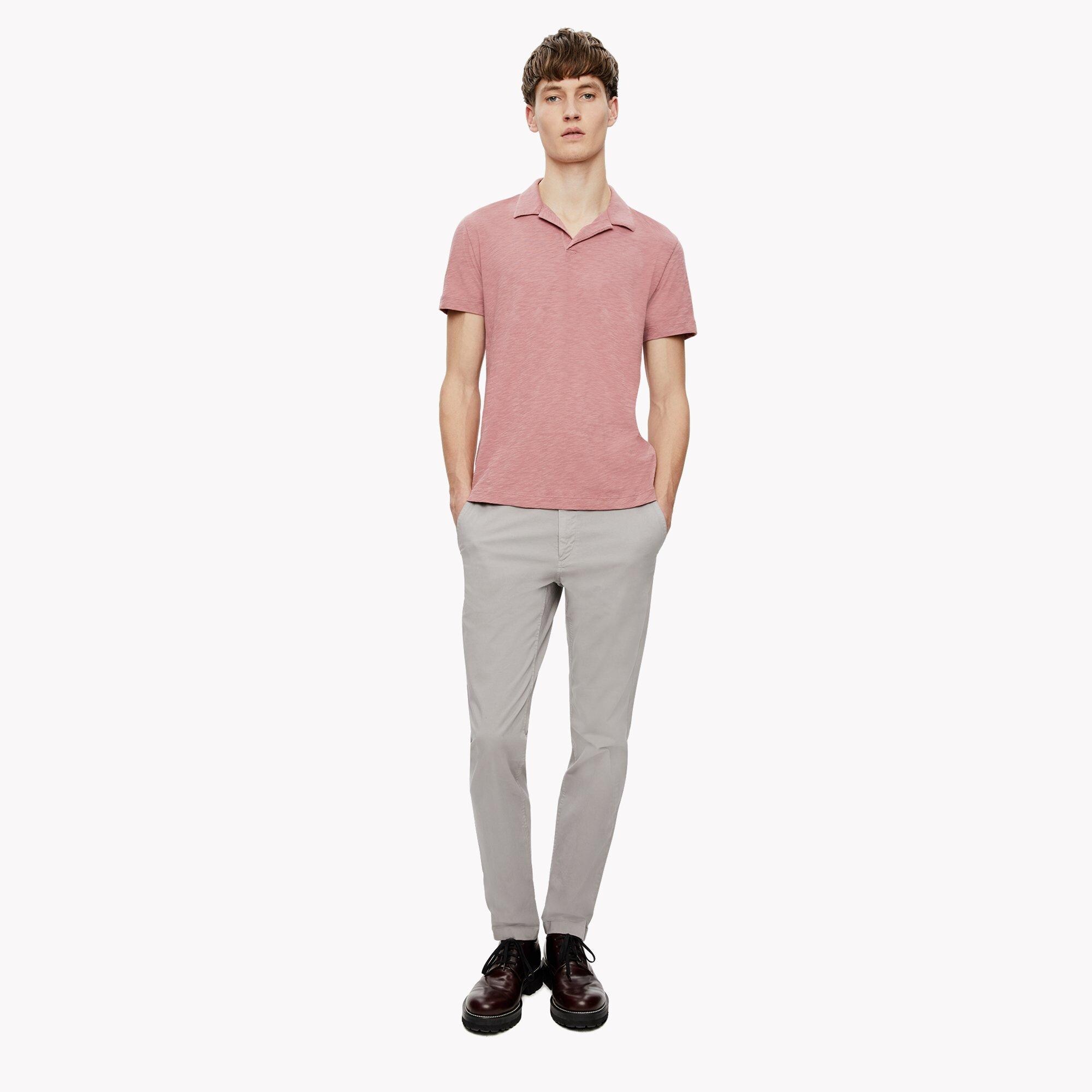 Slub Cotton Open Collar Polo