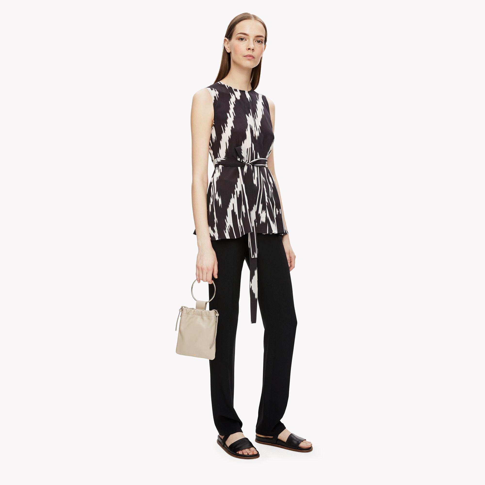 Ikat Belted Peplum Top
