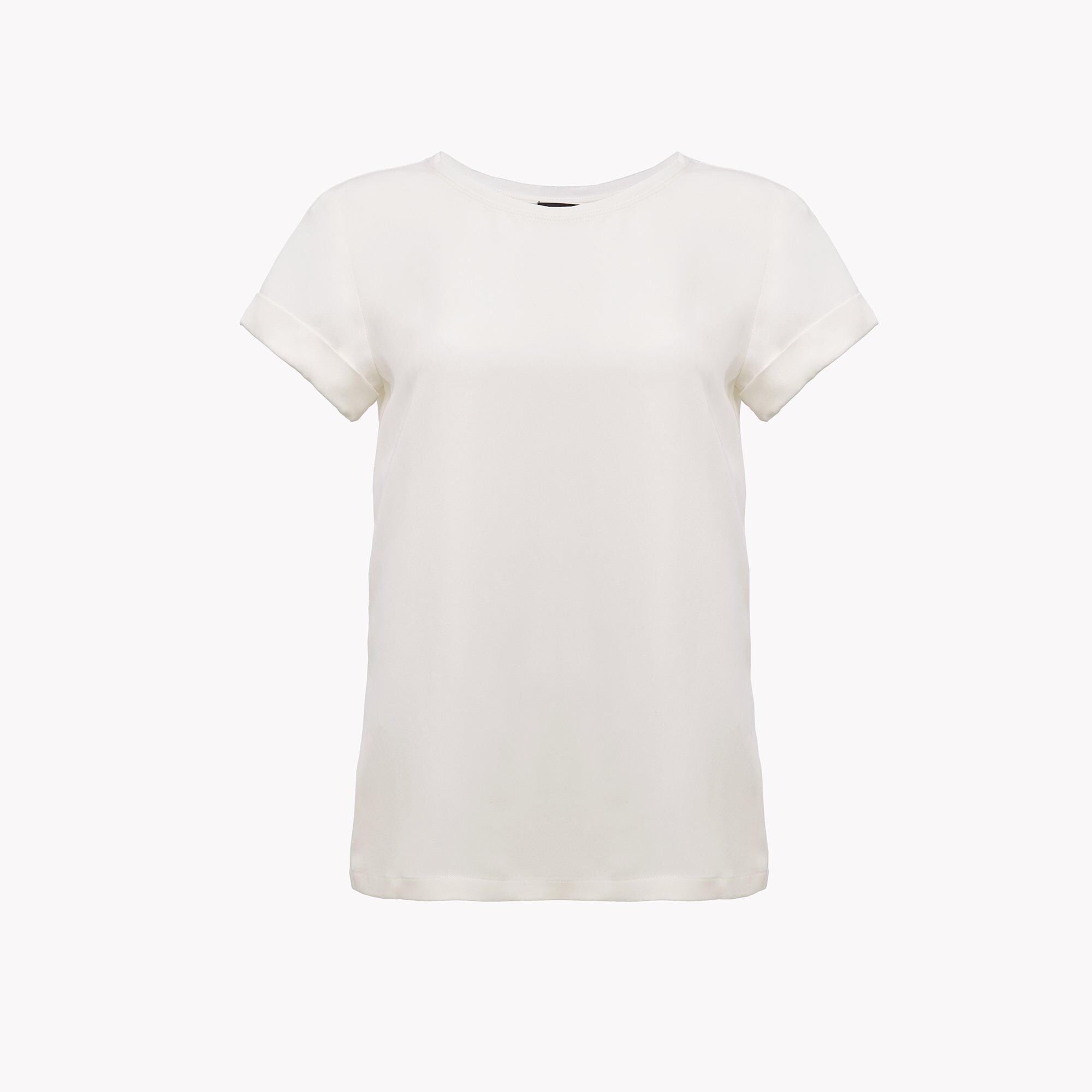 Roll-Sleeve Silk Tee