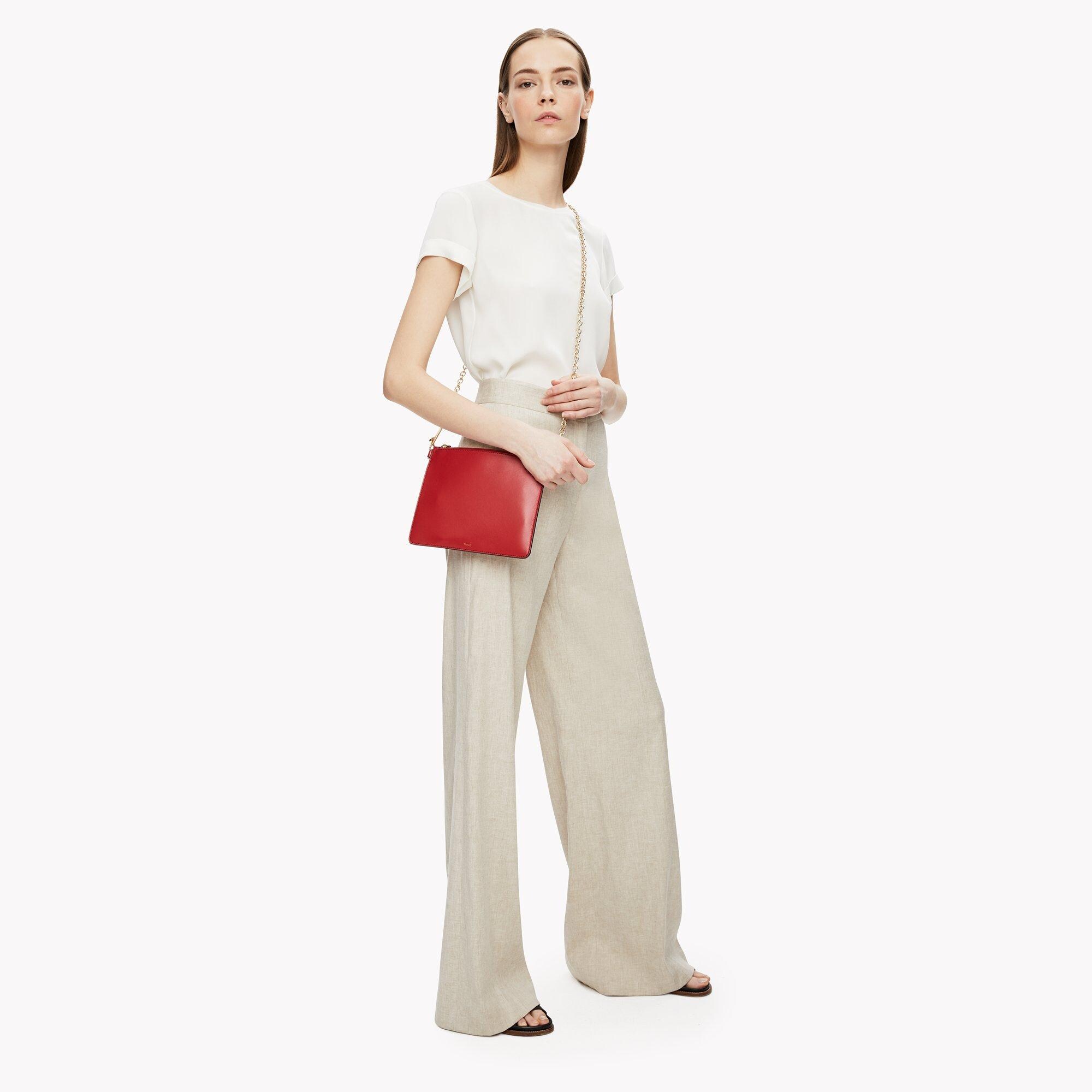 Roll-Sleeve Silk Tee