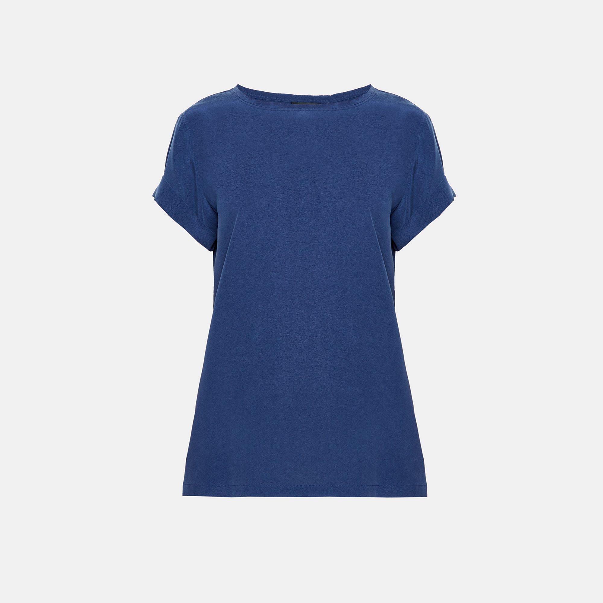 Silk Roll-Sleeve Tee