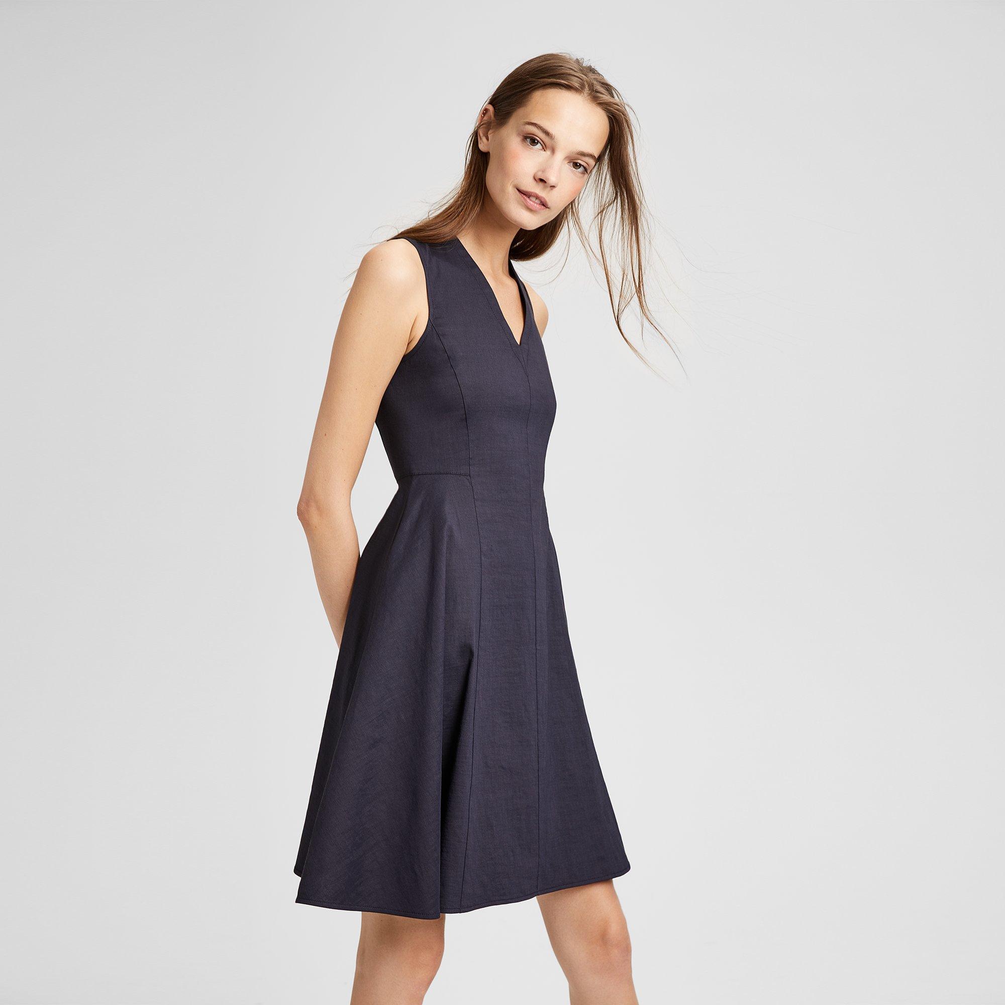 Structured V-Neck Dress