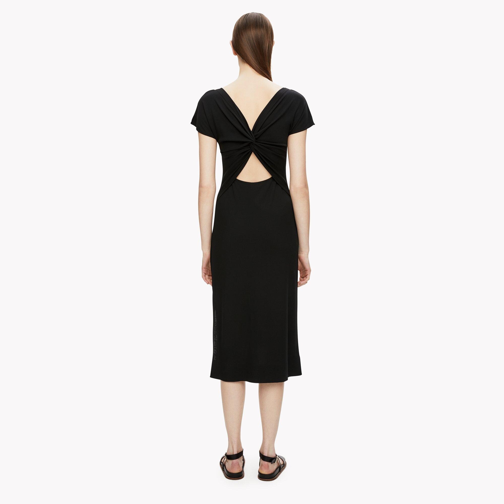 Twist-Back Midi Dress