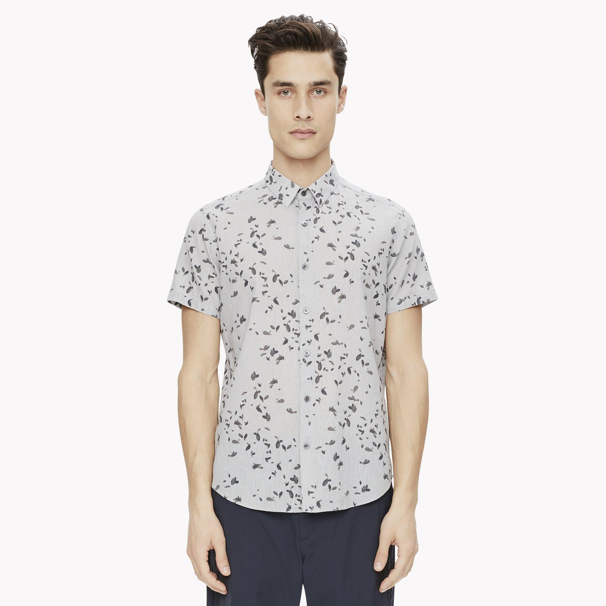 Leaf Print Short-Sleeve Shirt