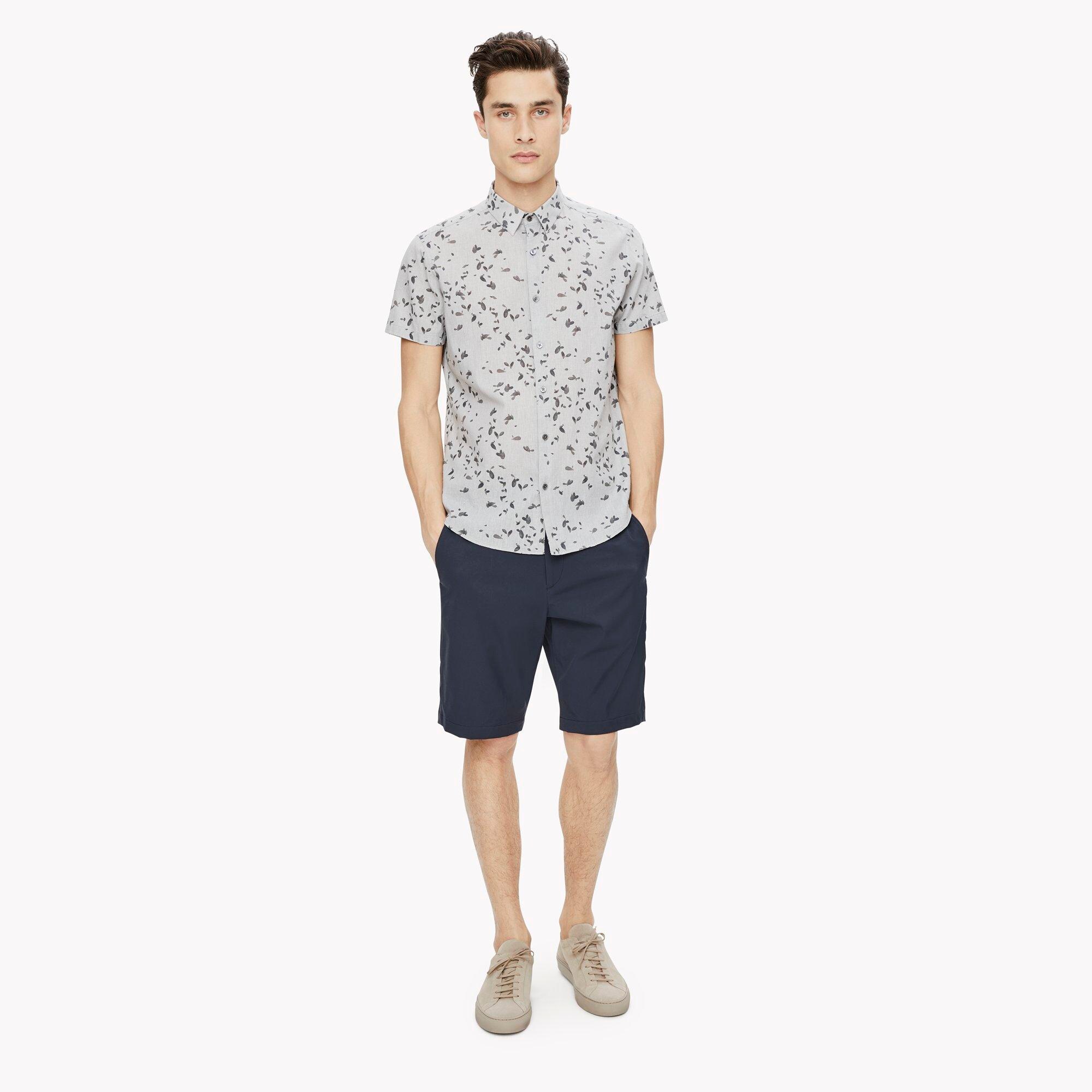 Leaf Print Short-Sleeve Shirt