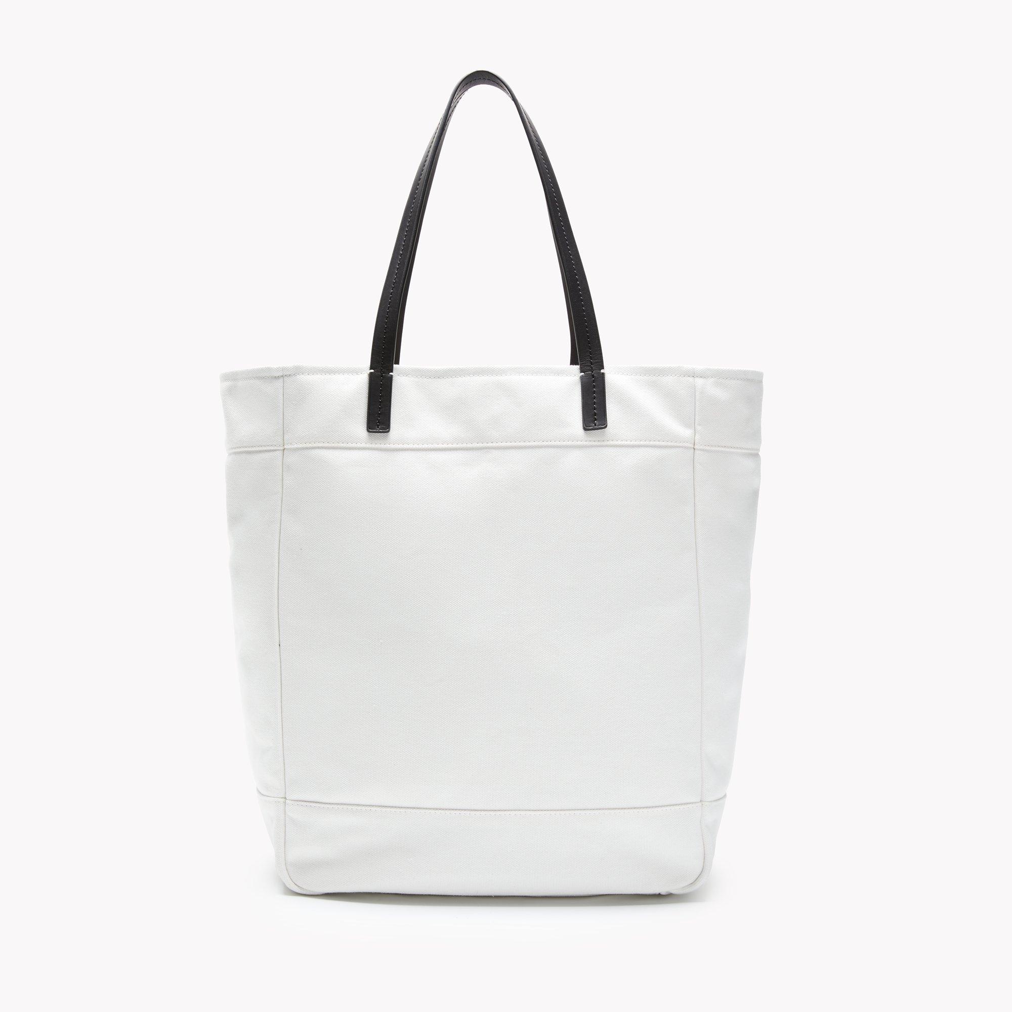 New York Box Tote In Canvas And Leather