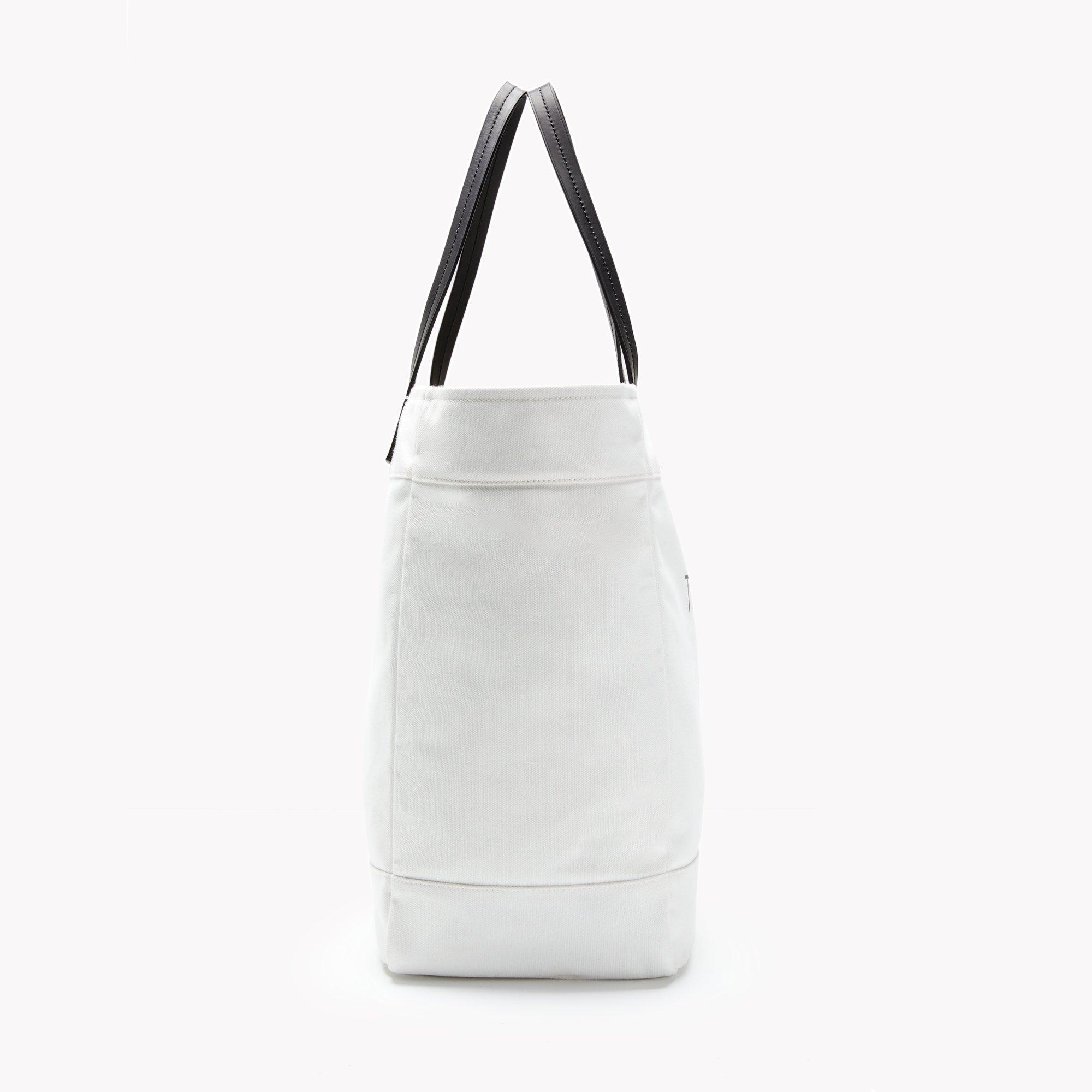 New York Box Tote In Canvas And Leather