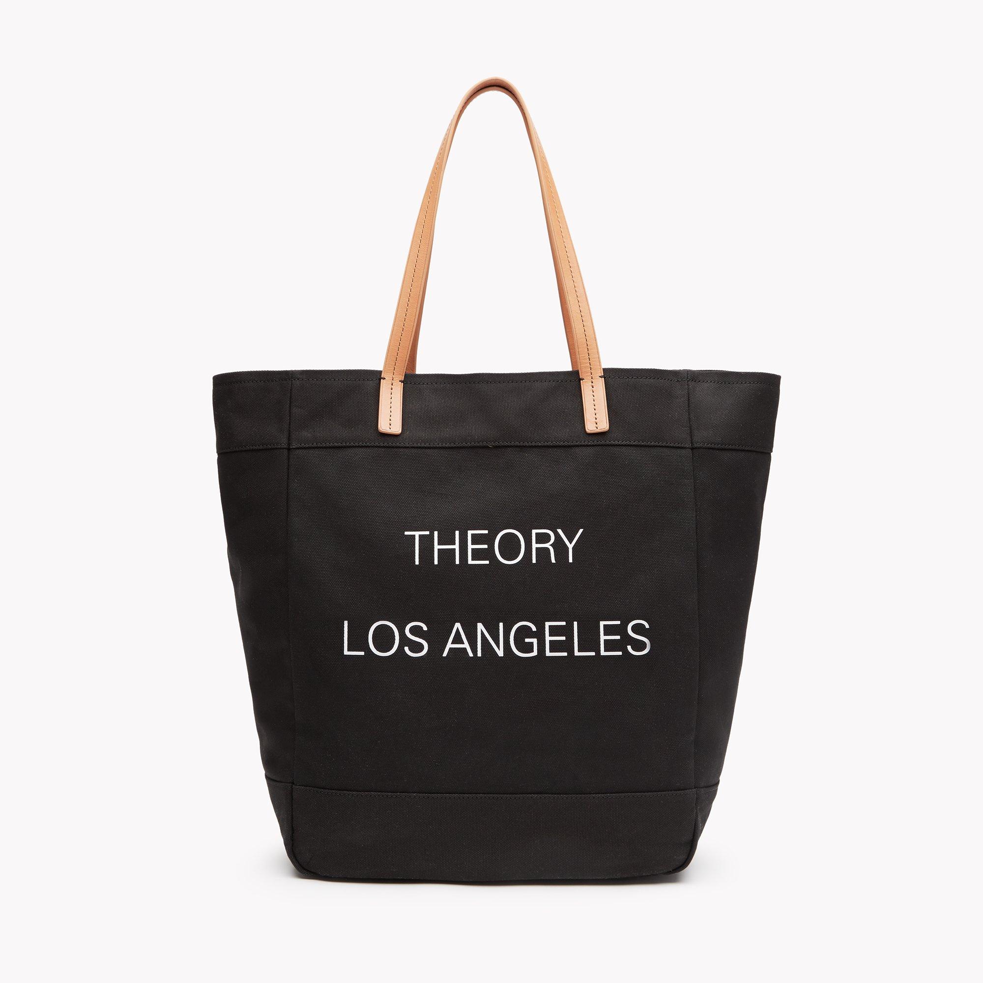 Los Angeles Box Tote in Canvas and Leather