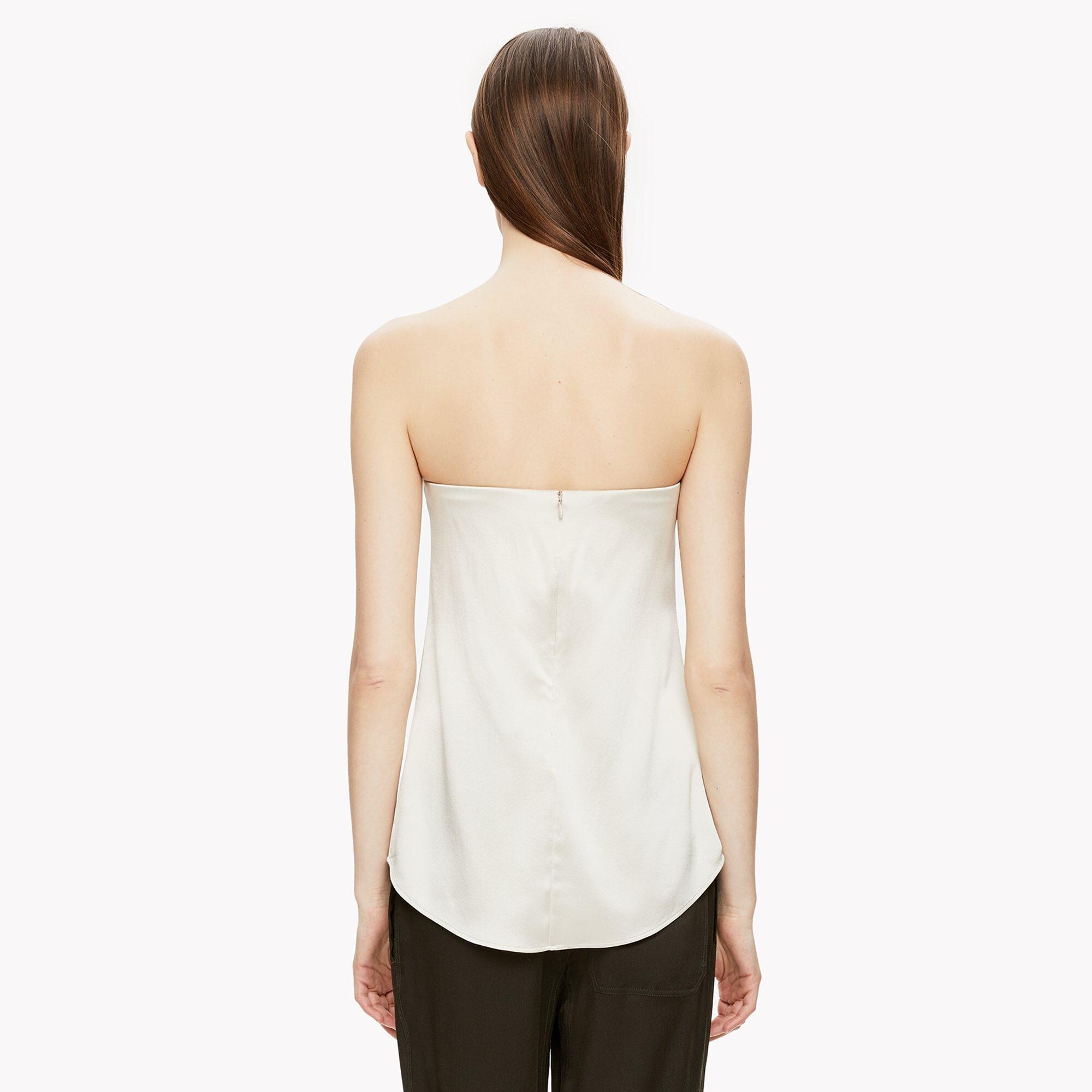 Satin Strapless Top