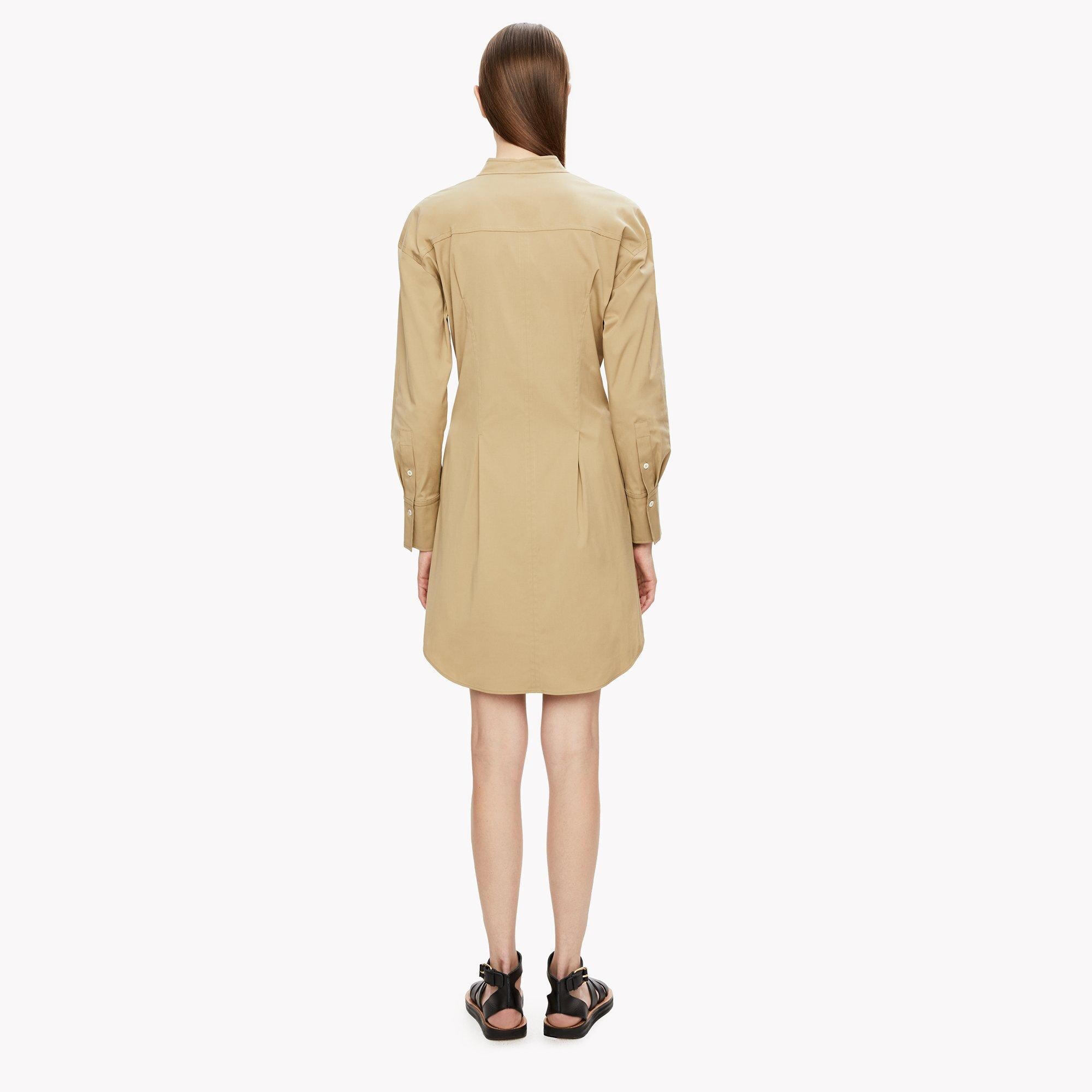 Band-Collar Shirt Dress
